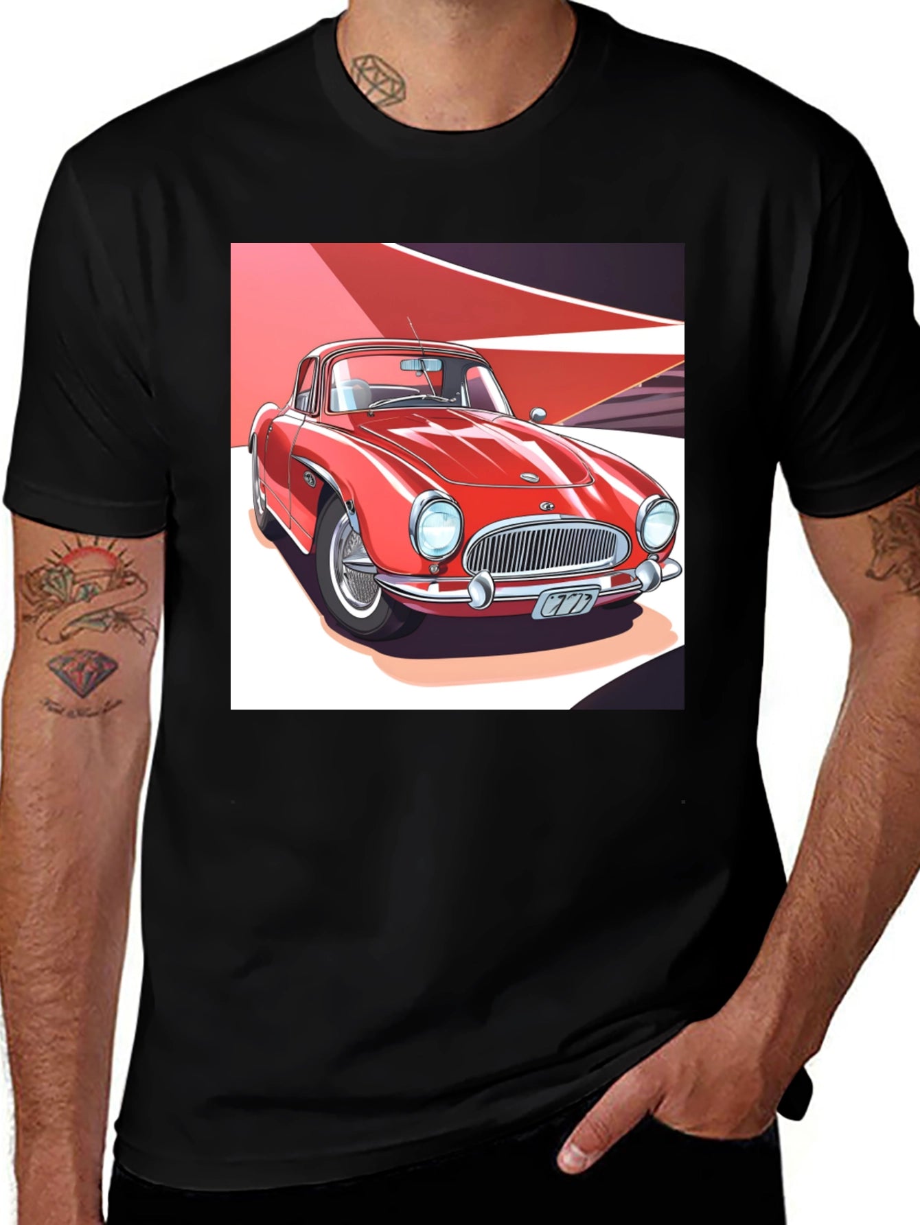 Classic Car Graphic Black T-Shirt