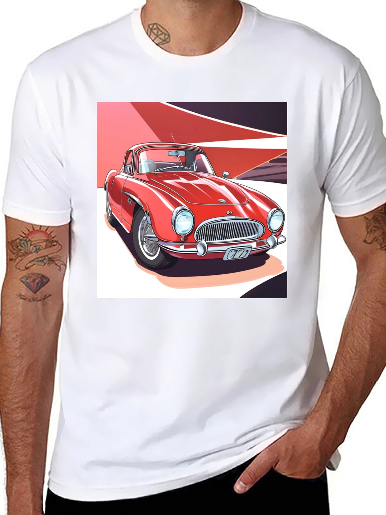 Classic Car Graphic Black T-Shirt
