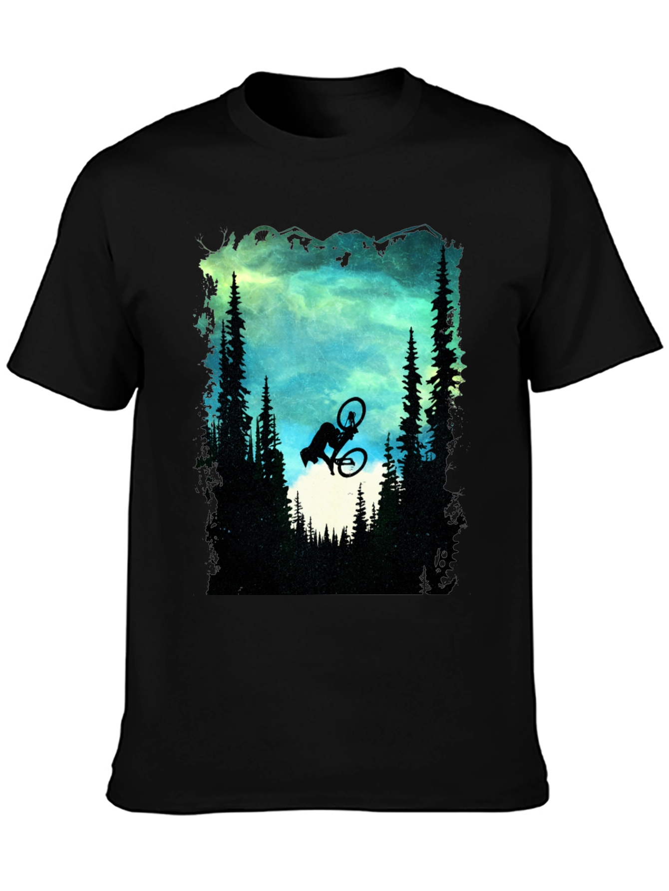 Mountain Biker Silhouette Graphic Tee