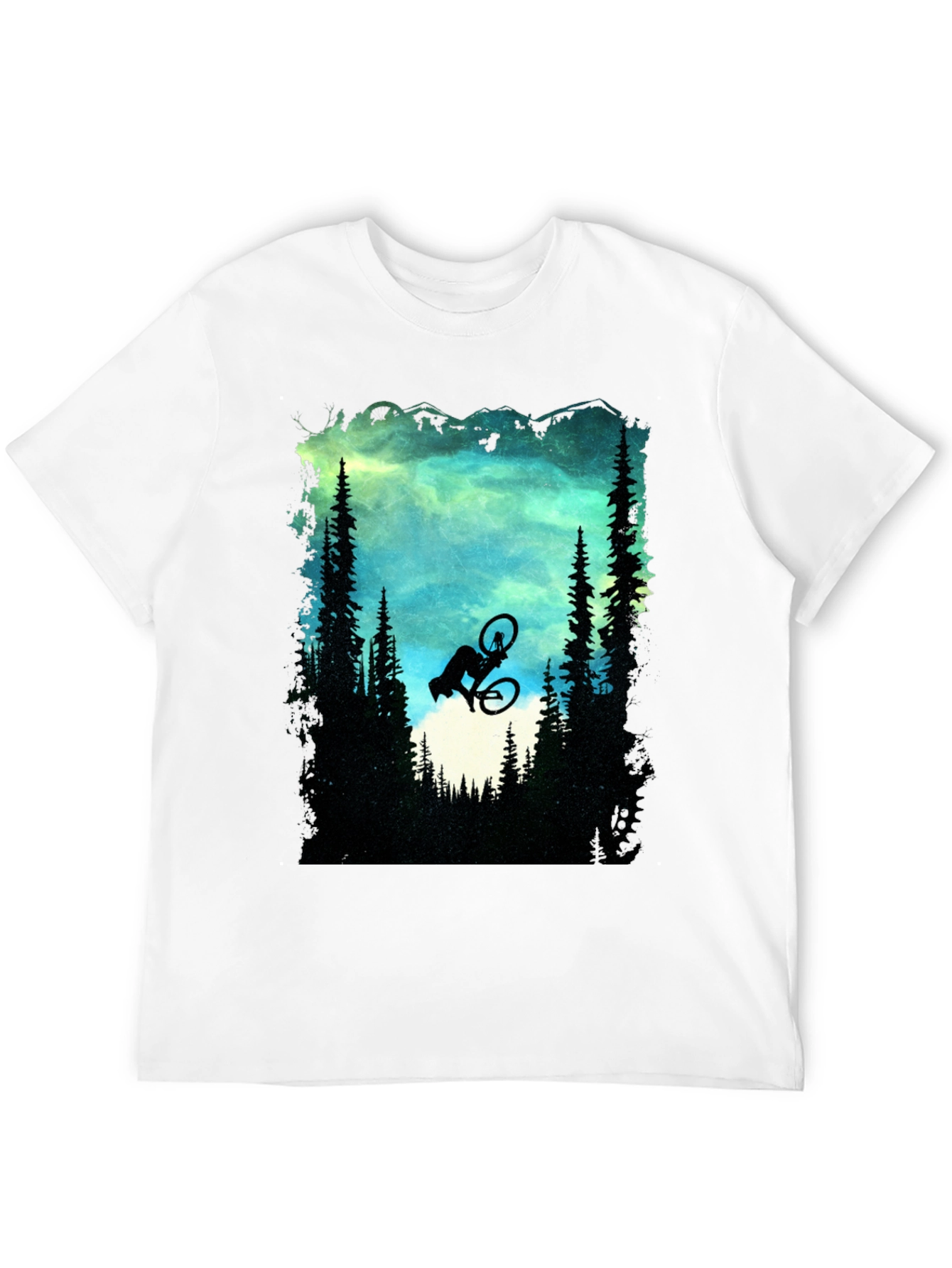 Mountain Biker Silhouette Graphic Tee