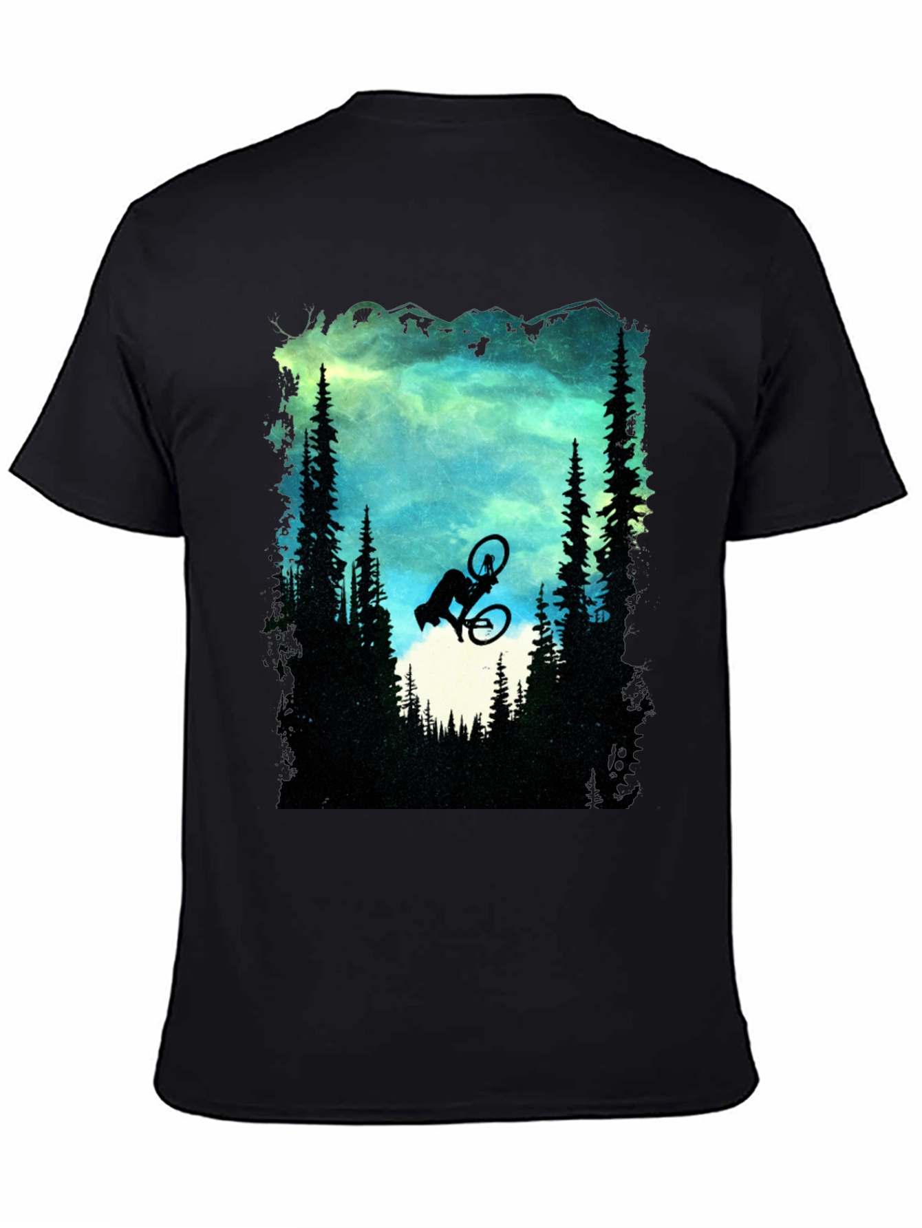 Mountain Biker Silhouette Graphic Tee