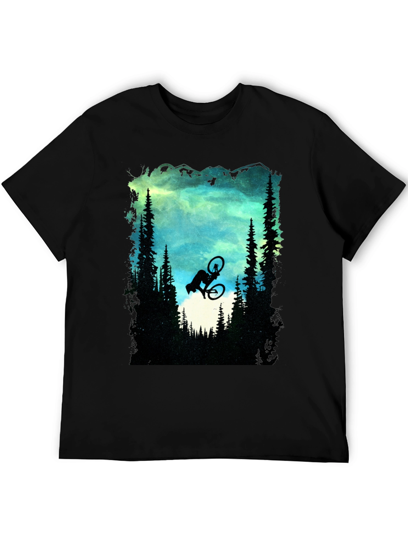 Mountain Biker Silhouette Graphic Tee