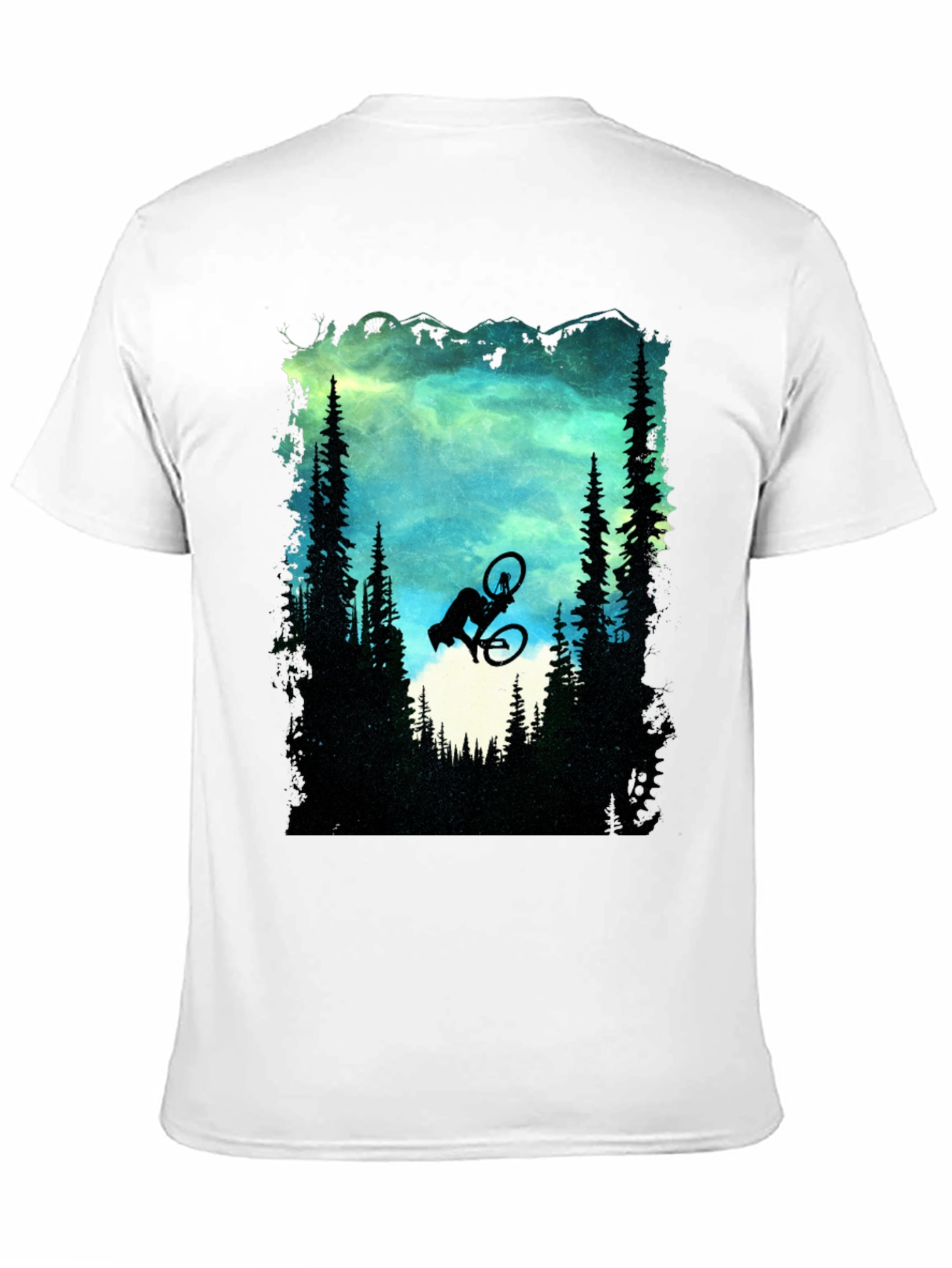 Mountain Biker Silhouette Graphic Tee