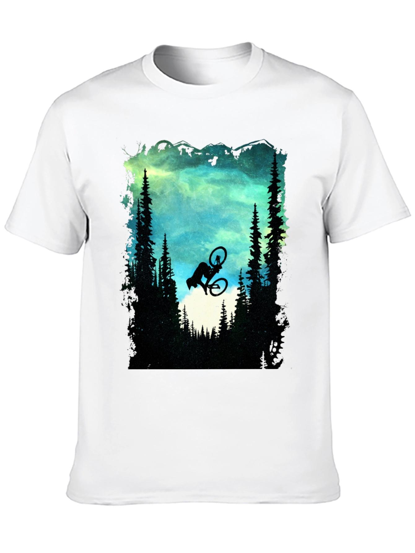 Mountain Biker Silhouette Graphic Tee