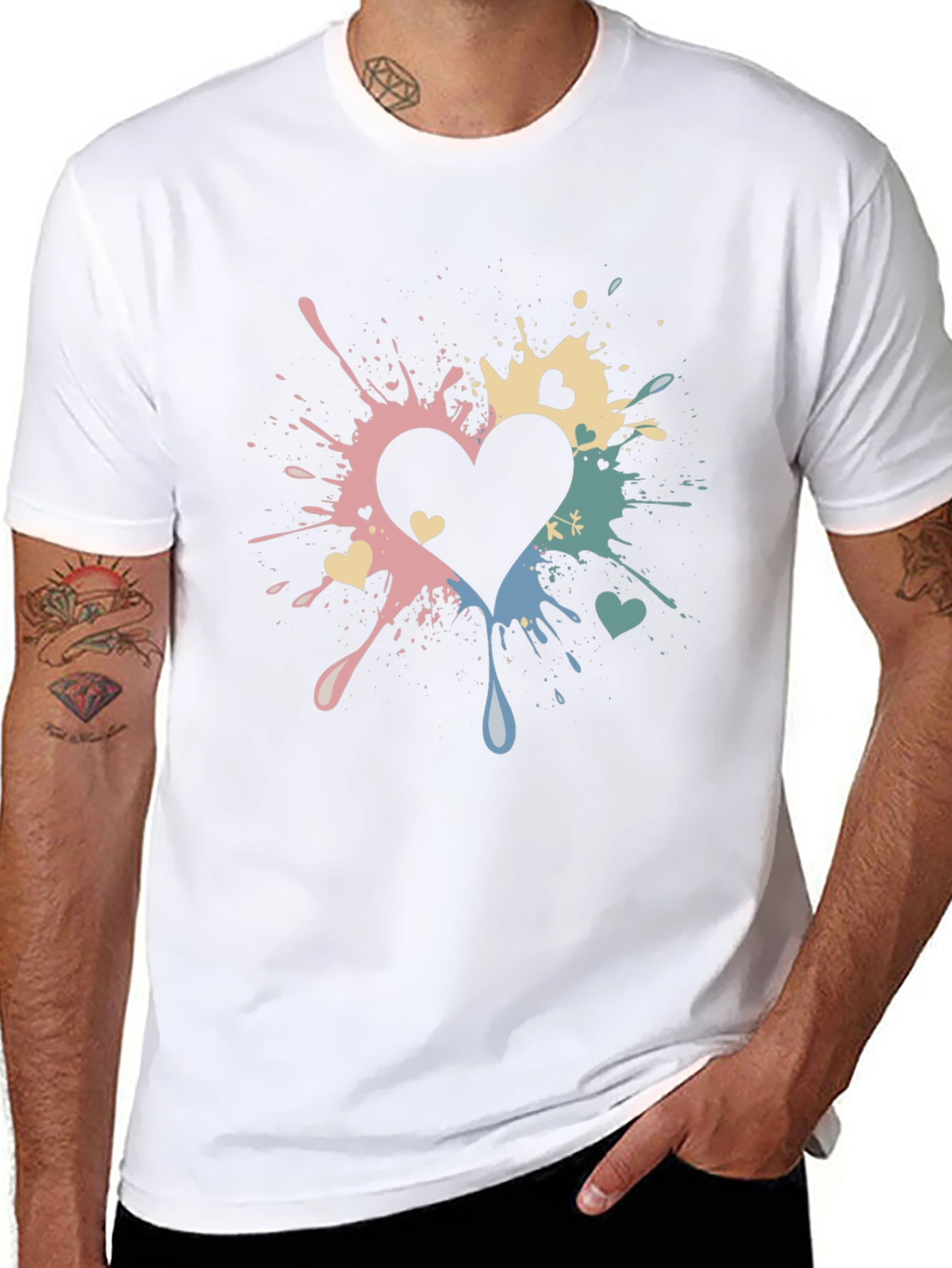 Heart Splatter Graphic T-Shirt