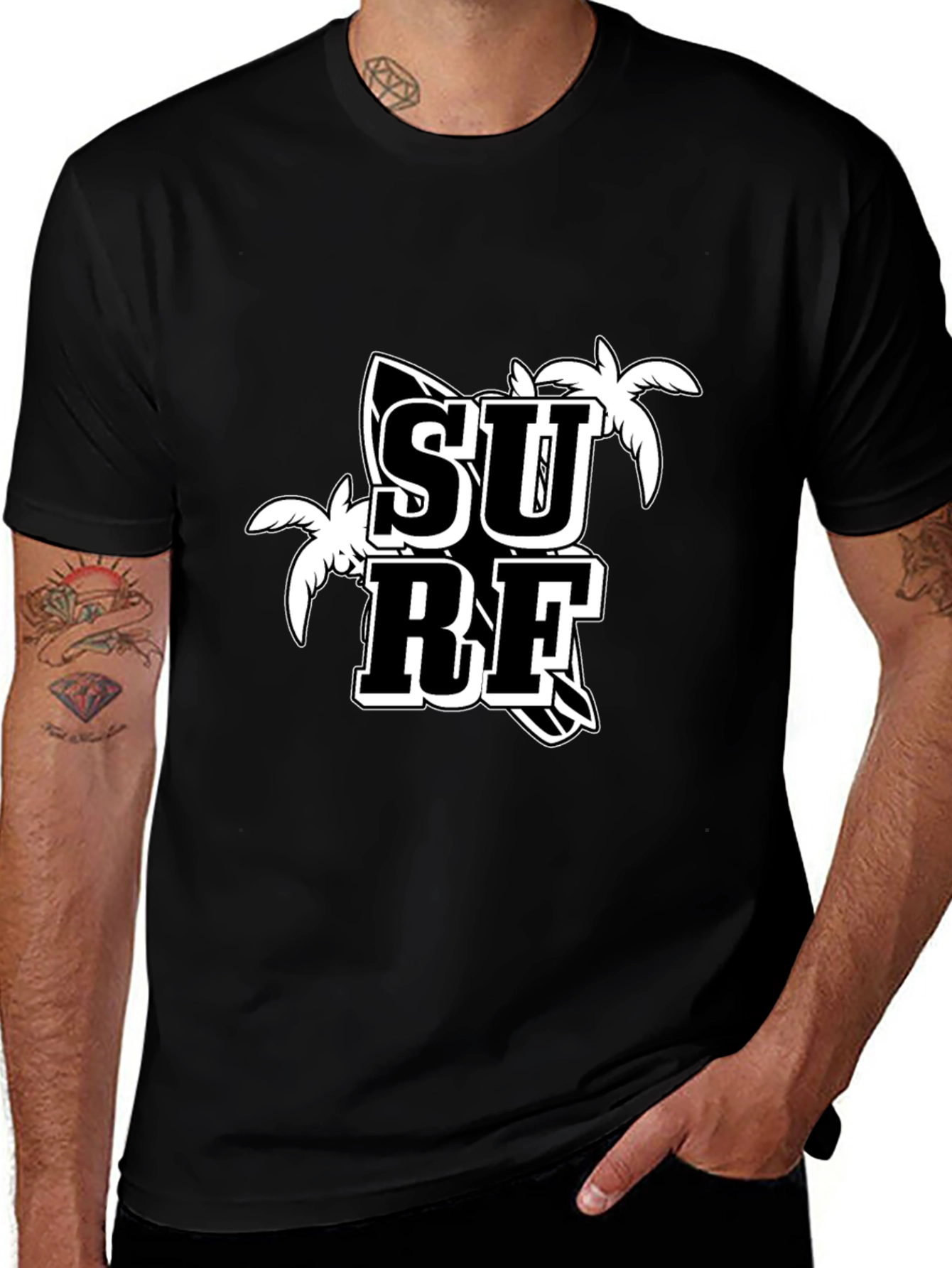 Surf Graphic T-Shirt - Black