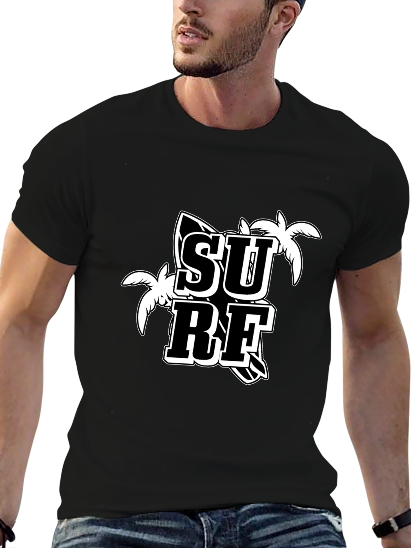 Surf Graphic T-Shirt - Black