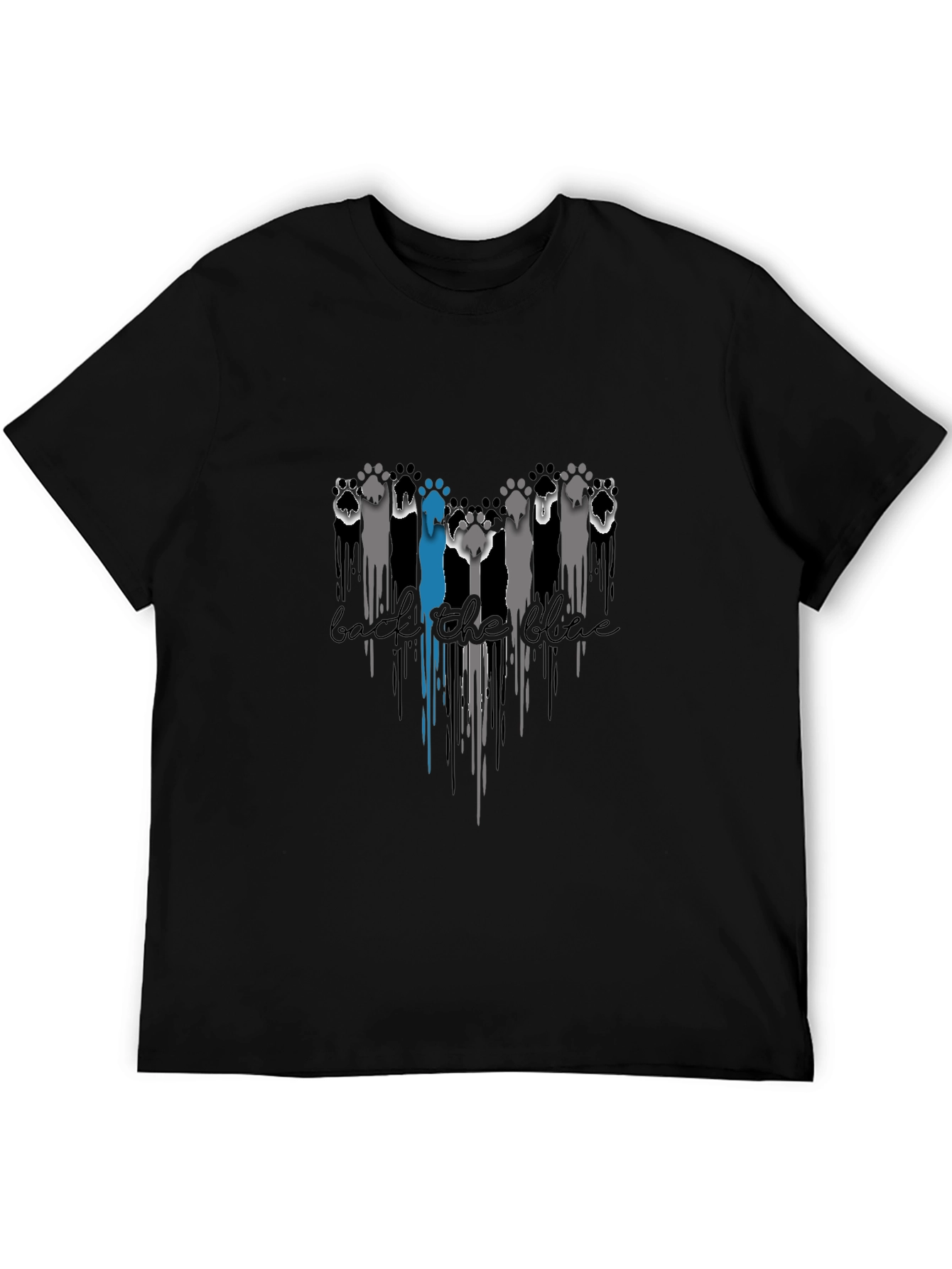 Back the Blue Paw Print Graphic Tee