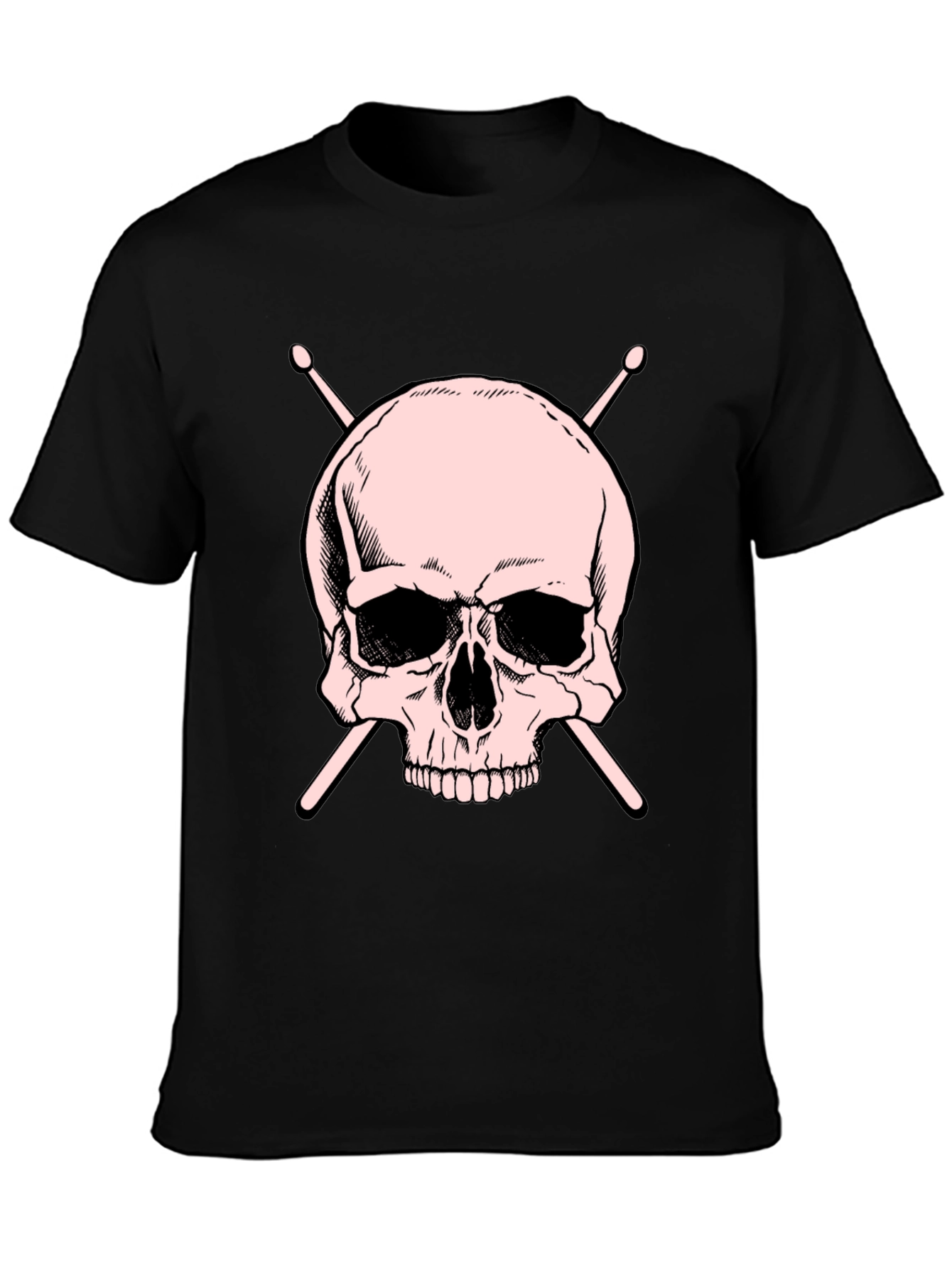 Skull and Drumsticks Graphic T-Shirt