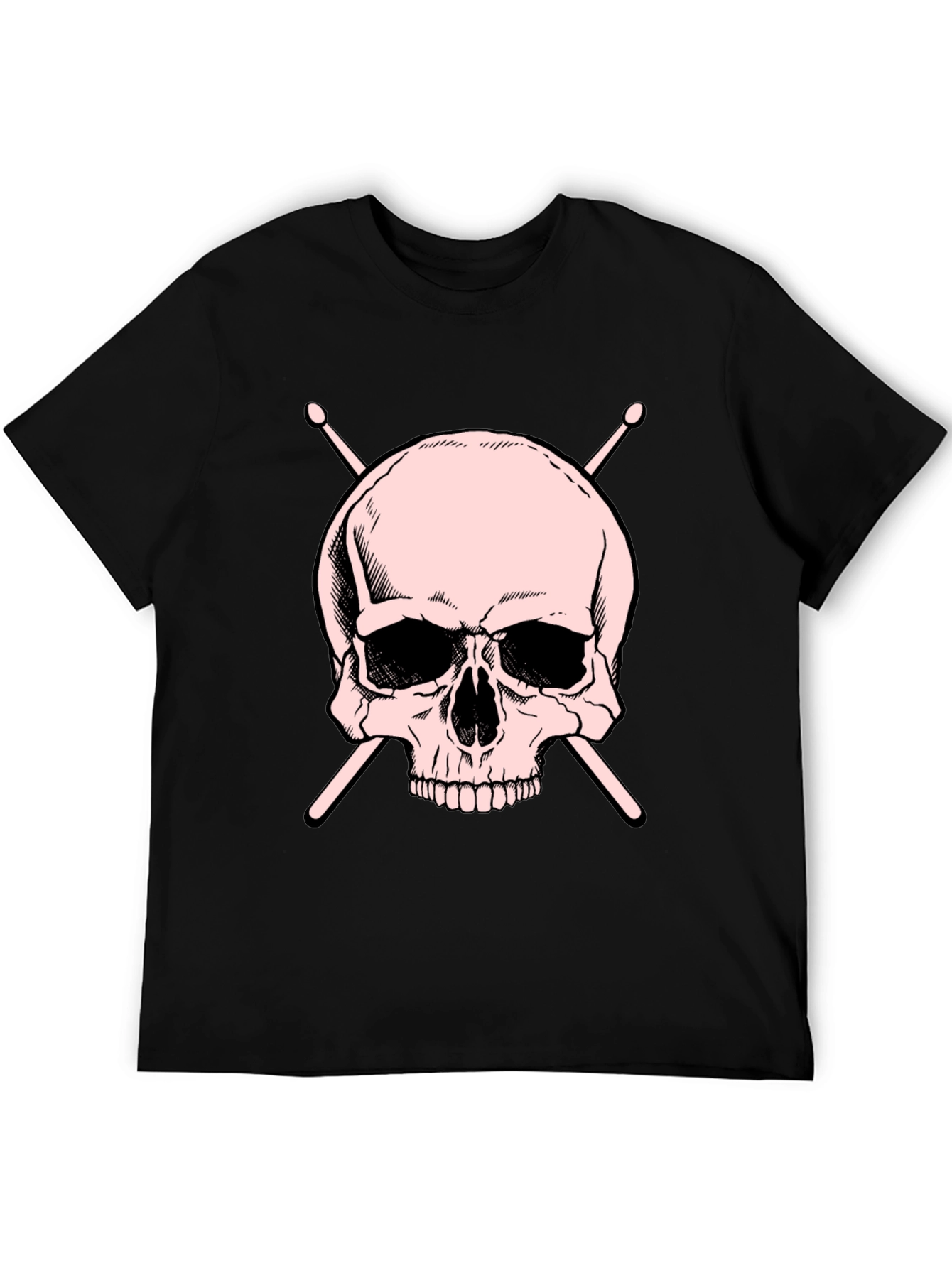 Skull and Drumsticks Graphic T-Shirt