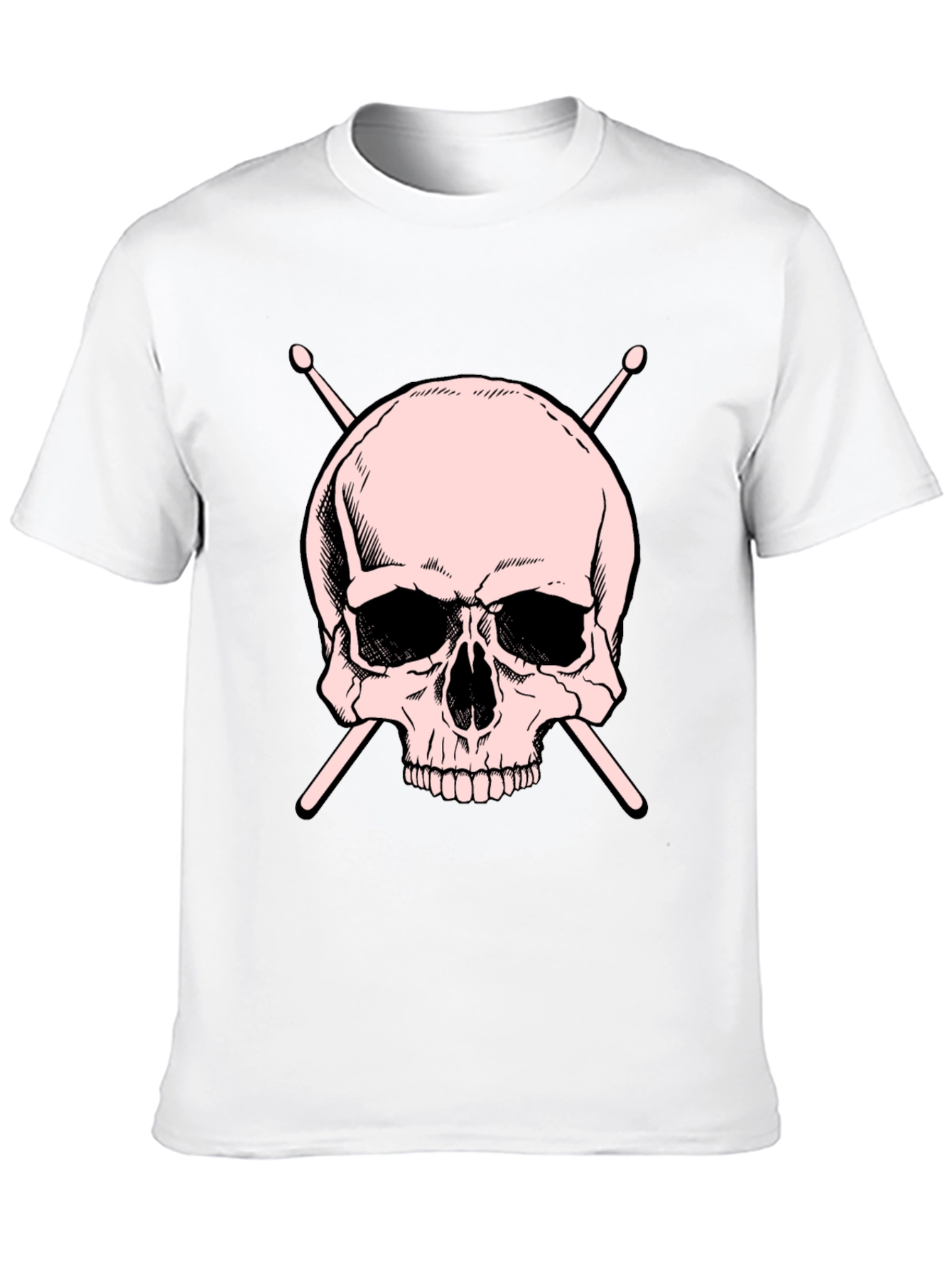 Skull and Drumsticks Graphic T-Shirt