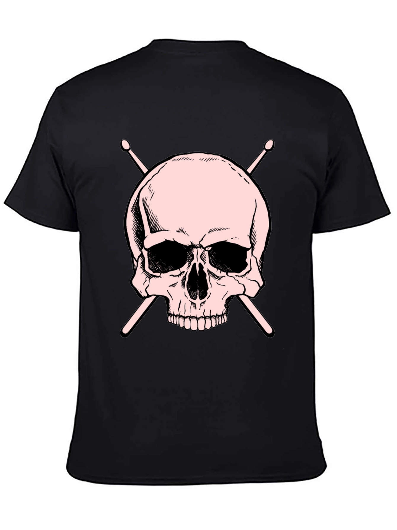 Skull and Drumsticks Graphic T-Shirt