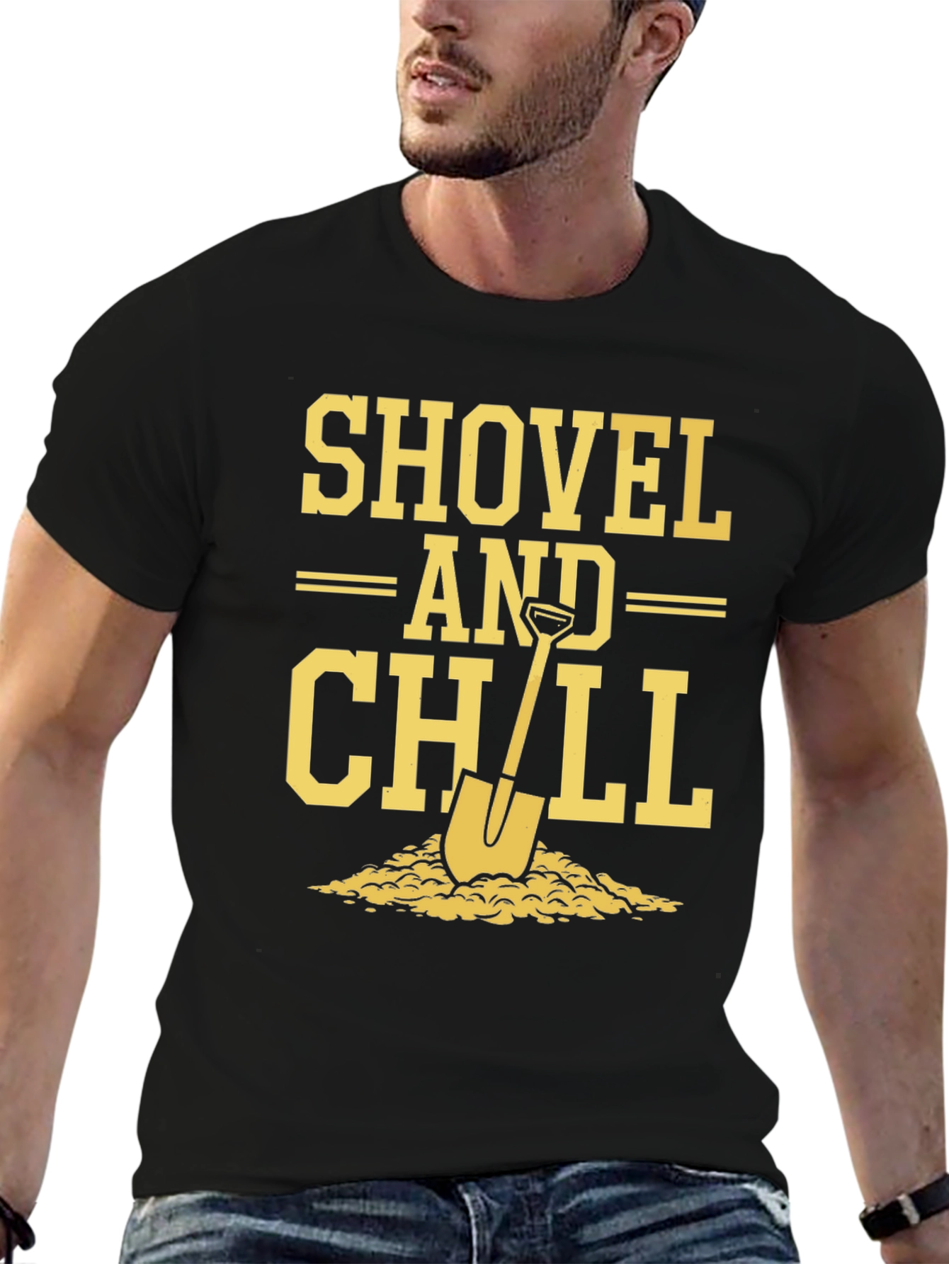Shovel and Chill Graphic Tee - Black Cotton Blend