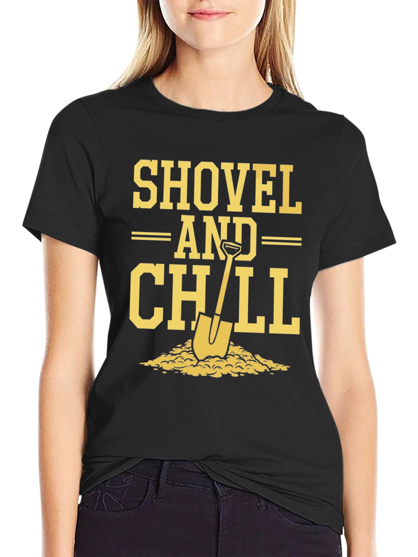 Shovel and Chill Graphic Tee - Black Cotton Blend