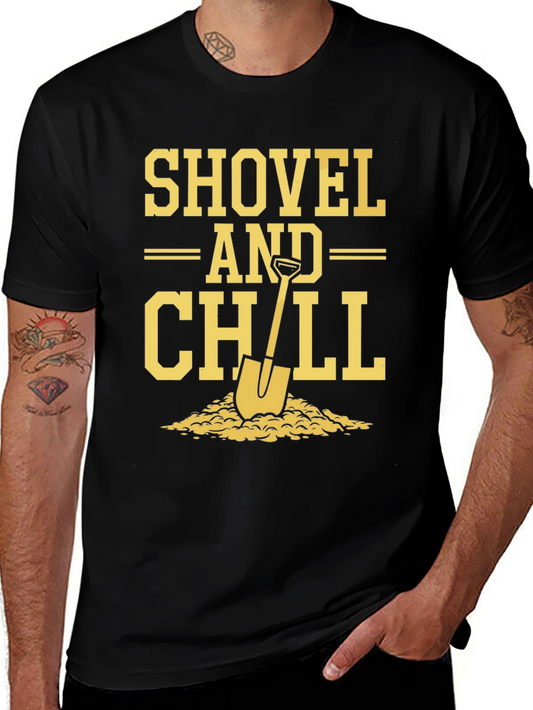 Shovel and Chill Graphic Tee - Black Cotton Blend