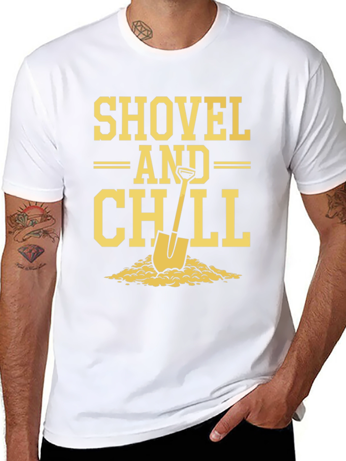 Shovel and Chill Graphic Tee - Black Cotton Blend