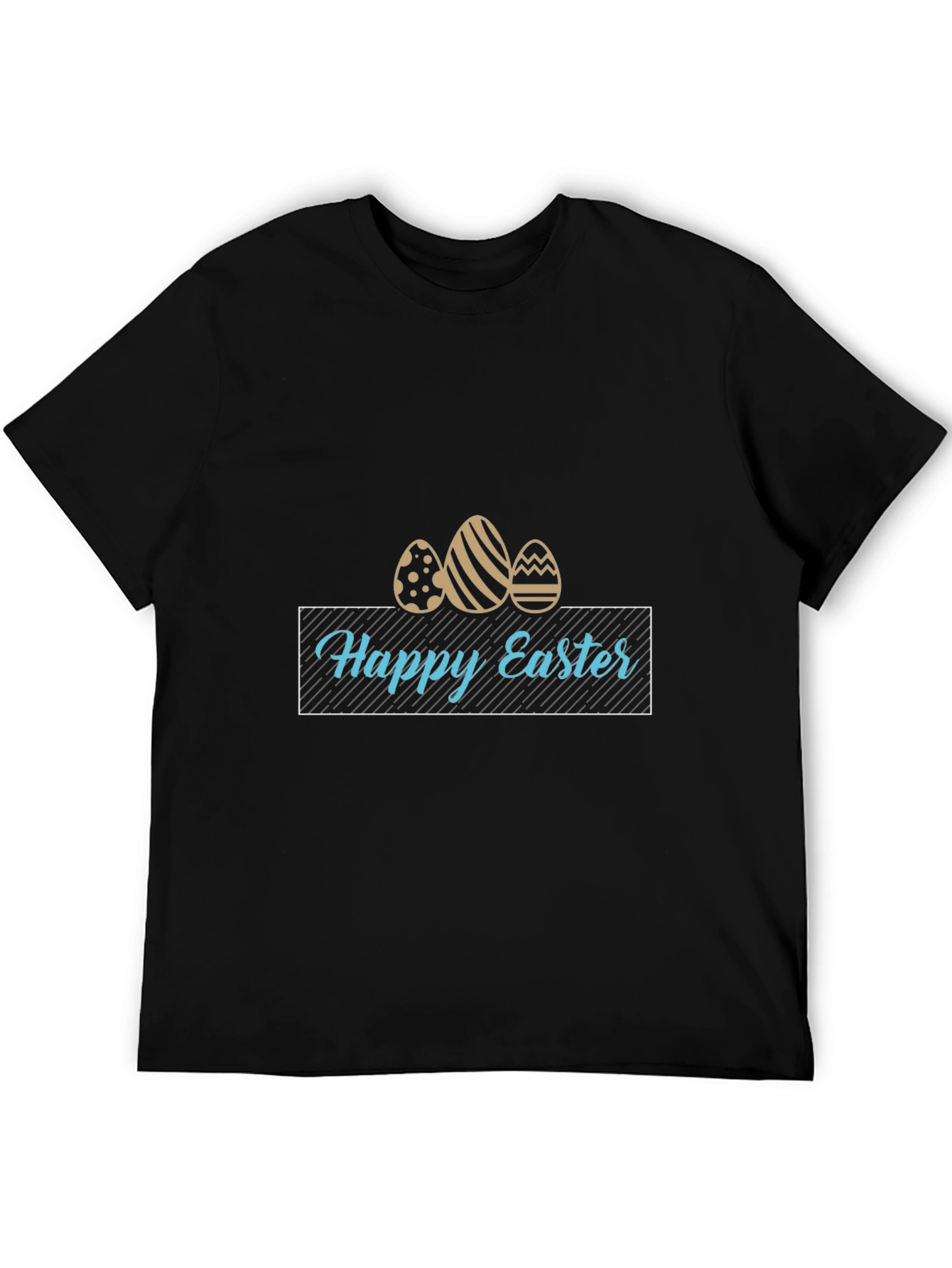 Happy Easter Egg Graphic T-Shirt - Black