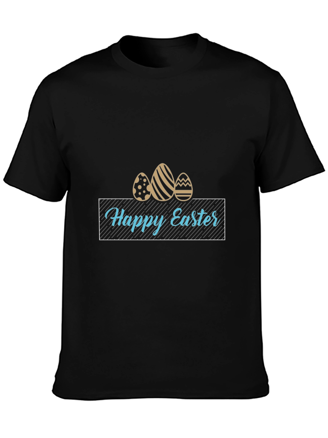 Happy Easter Egg Graphic T-Shirt - Black