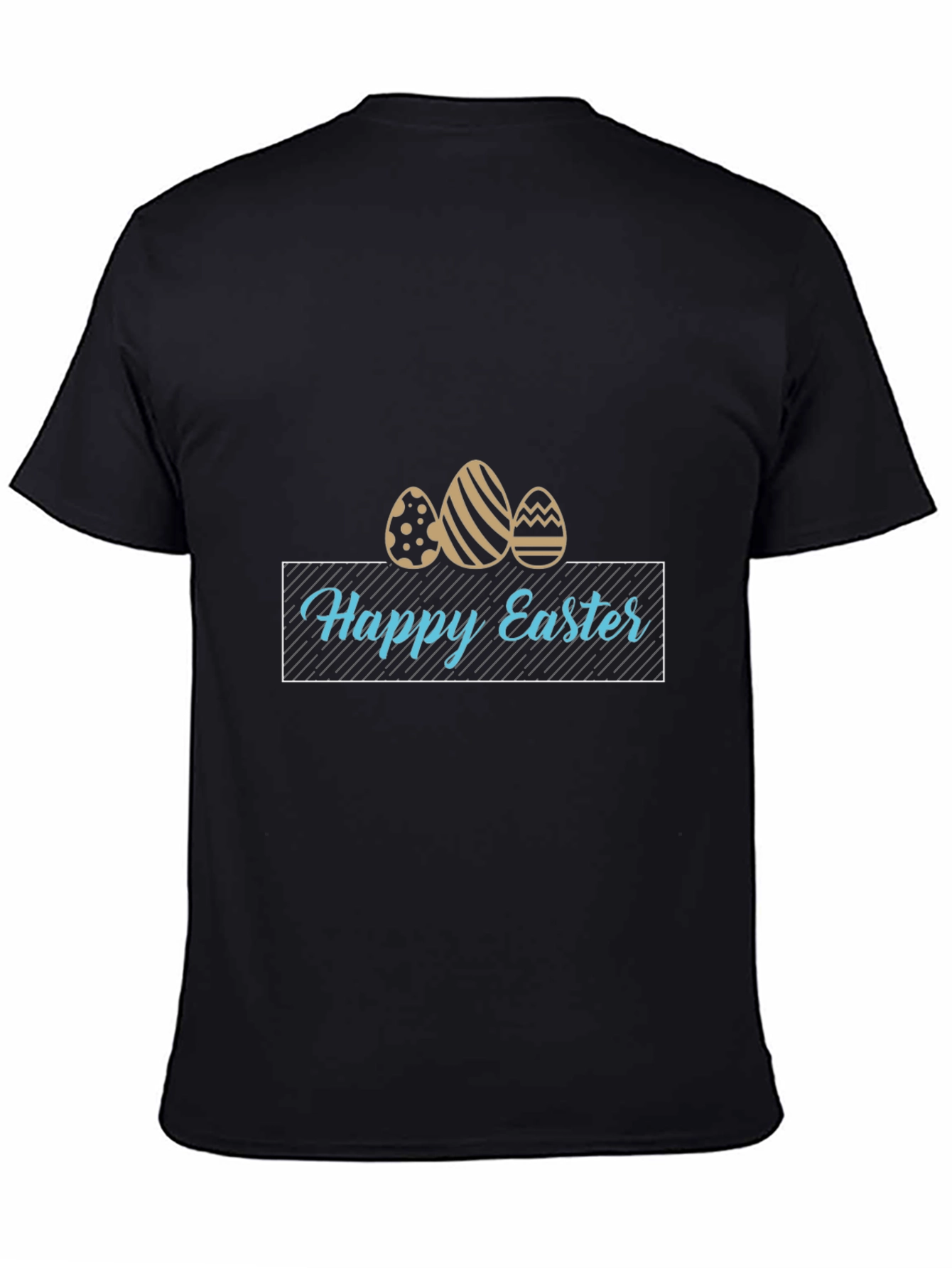 Happy Easter Egg Graphic T-Shirt - Black