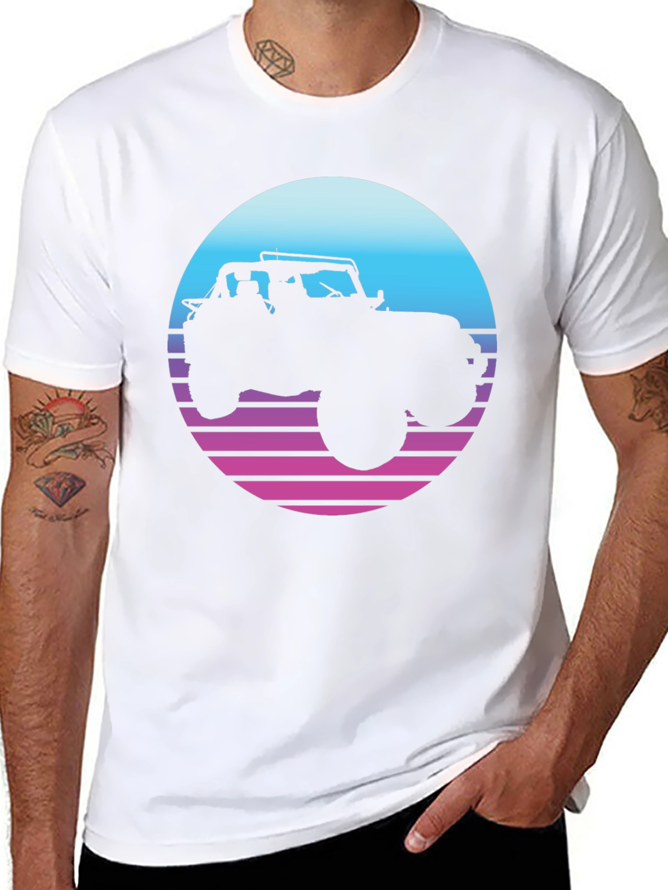 Retro Jeep T-Shirt - Sunset Graphic Tee