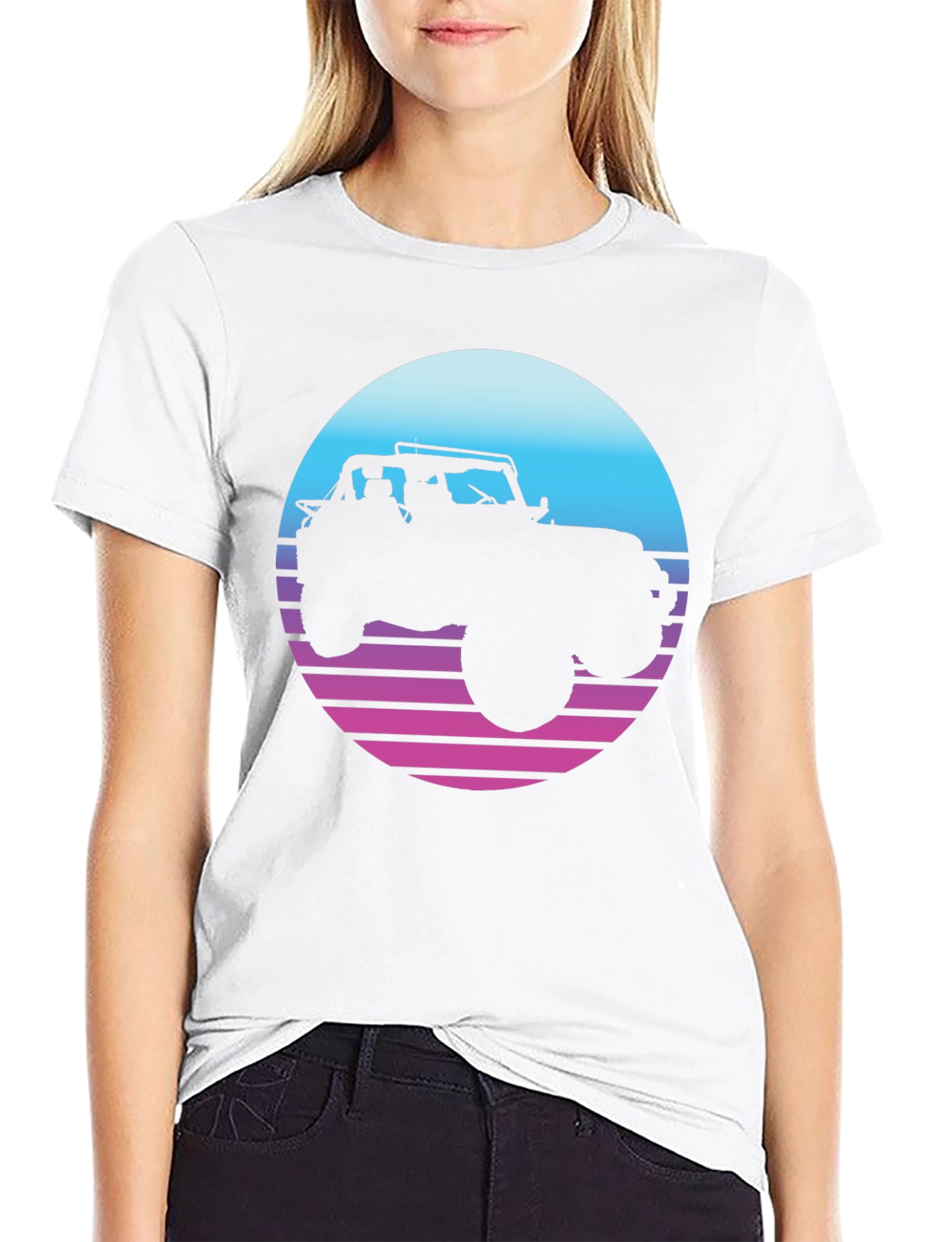 Retro Jeep T-Shirt - Sunset Graphic Tee