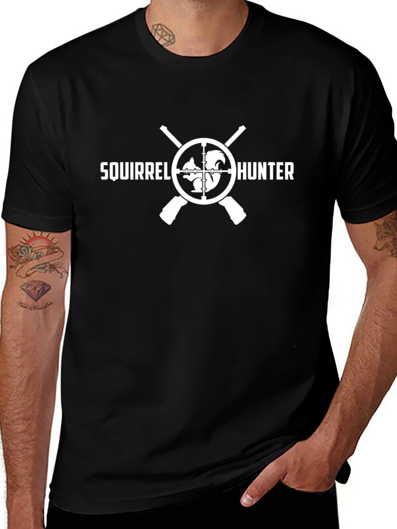 Squirrel Hunter Black T-Shirt