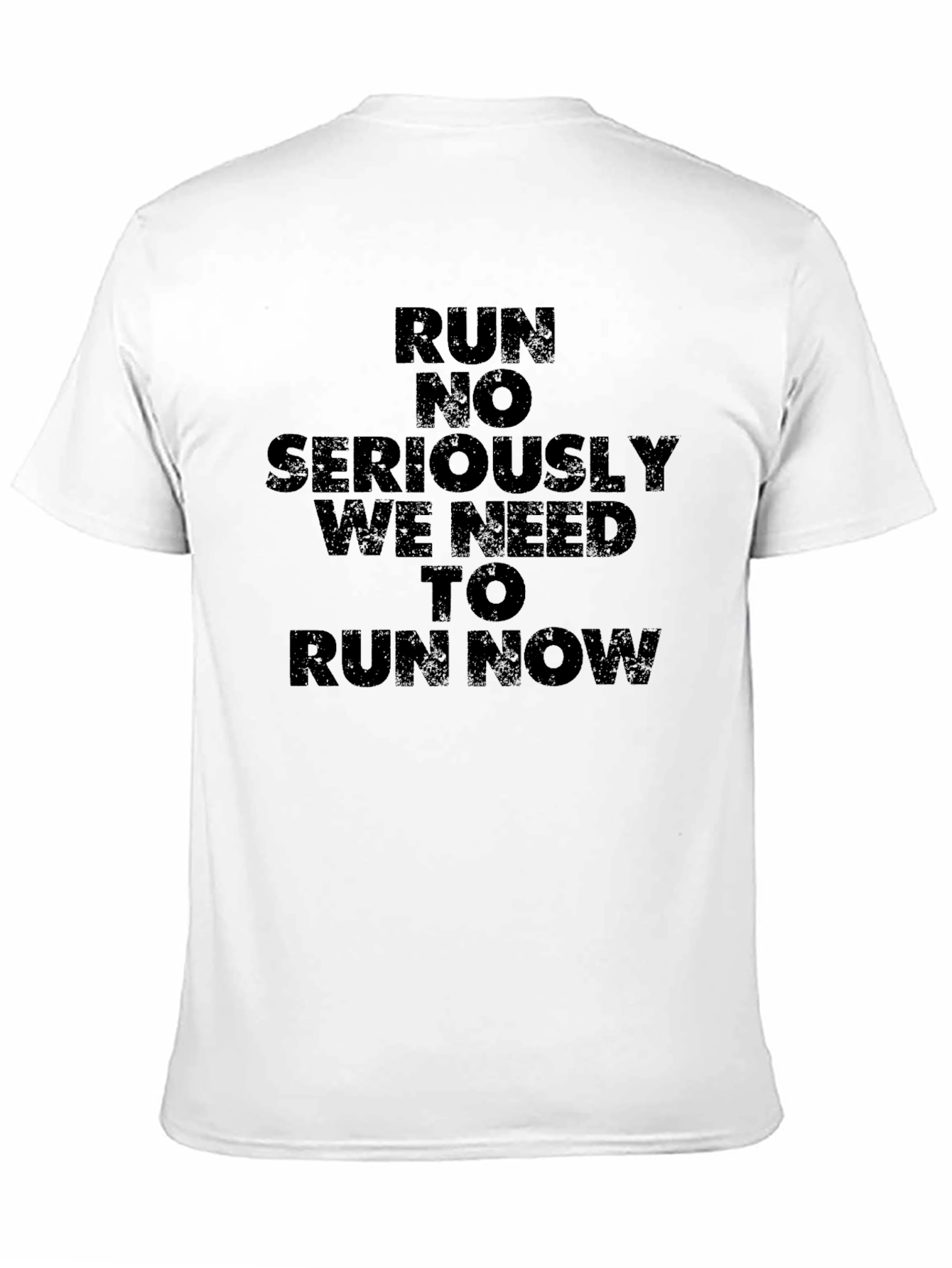 Run Now Graphic Tee - Black Cotton T-Shirt