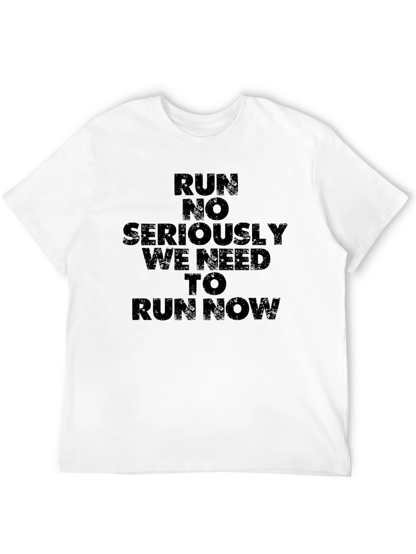Run Now Graphic Tee - Black Cotton T-Shirt