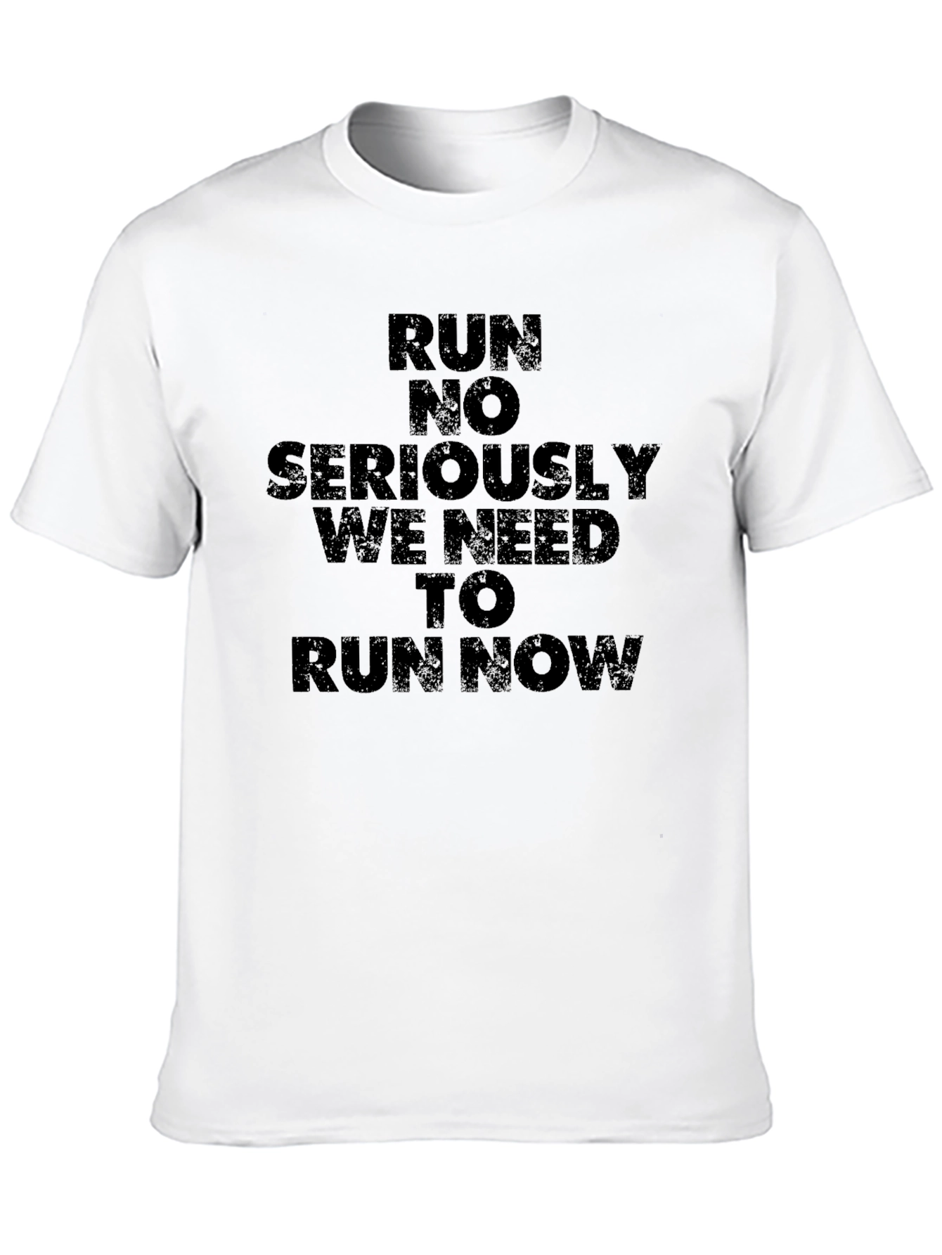 Run Now Graphic Tee - Black Cotton T-Shirt