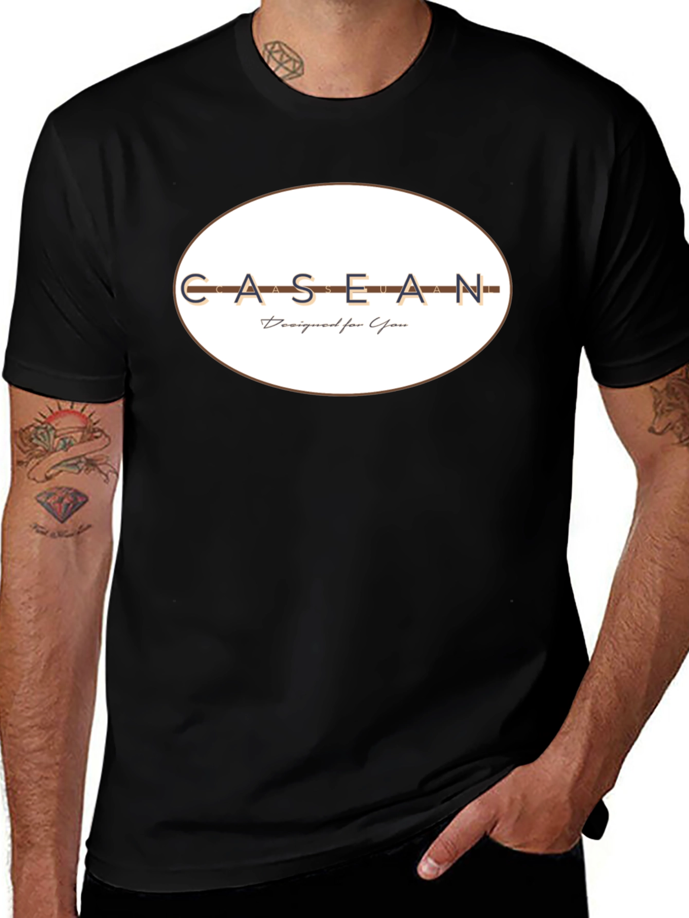 CASEAN Designed for You Mens Black T-Shirt