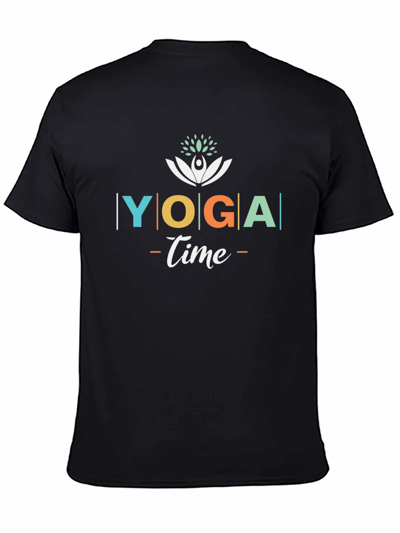 Yoga Time Black Cotton T-Shirt