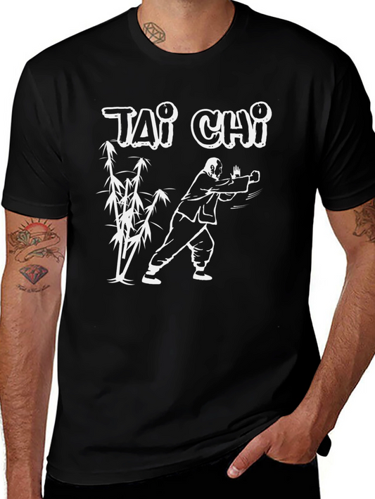 Tai Chi Graphic Tee - Martial Arts Design Black T-Shirt