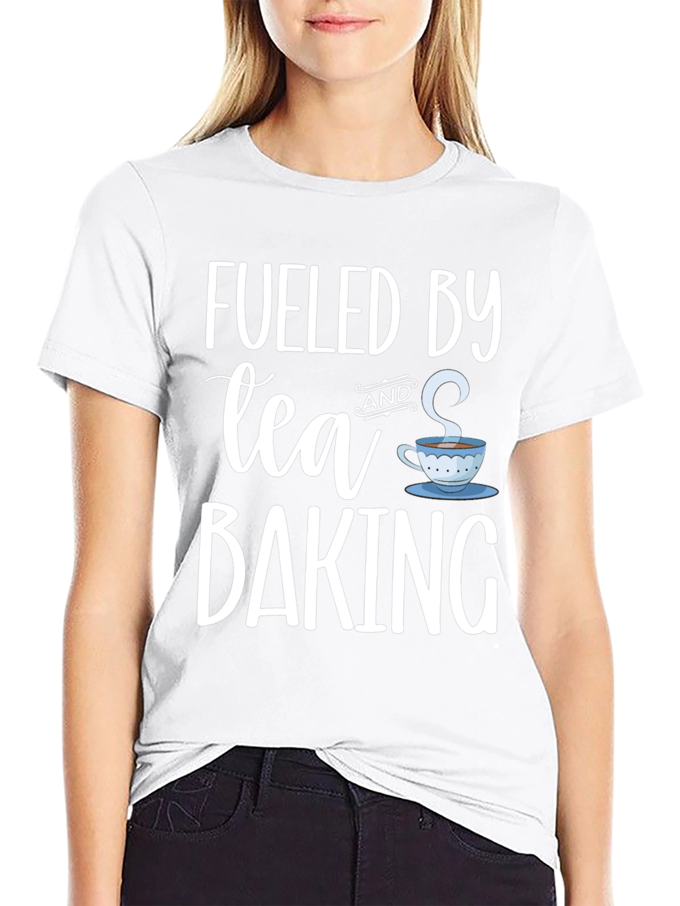 Fueled By Tea and Baking Black T-Shirt
