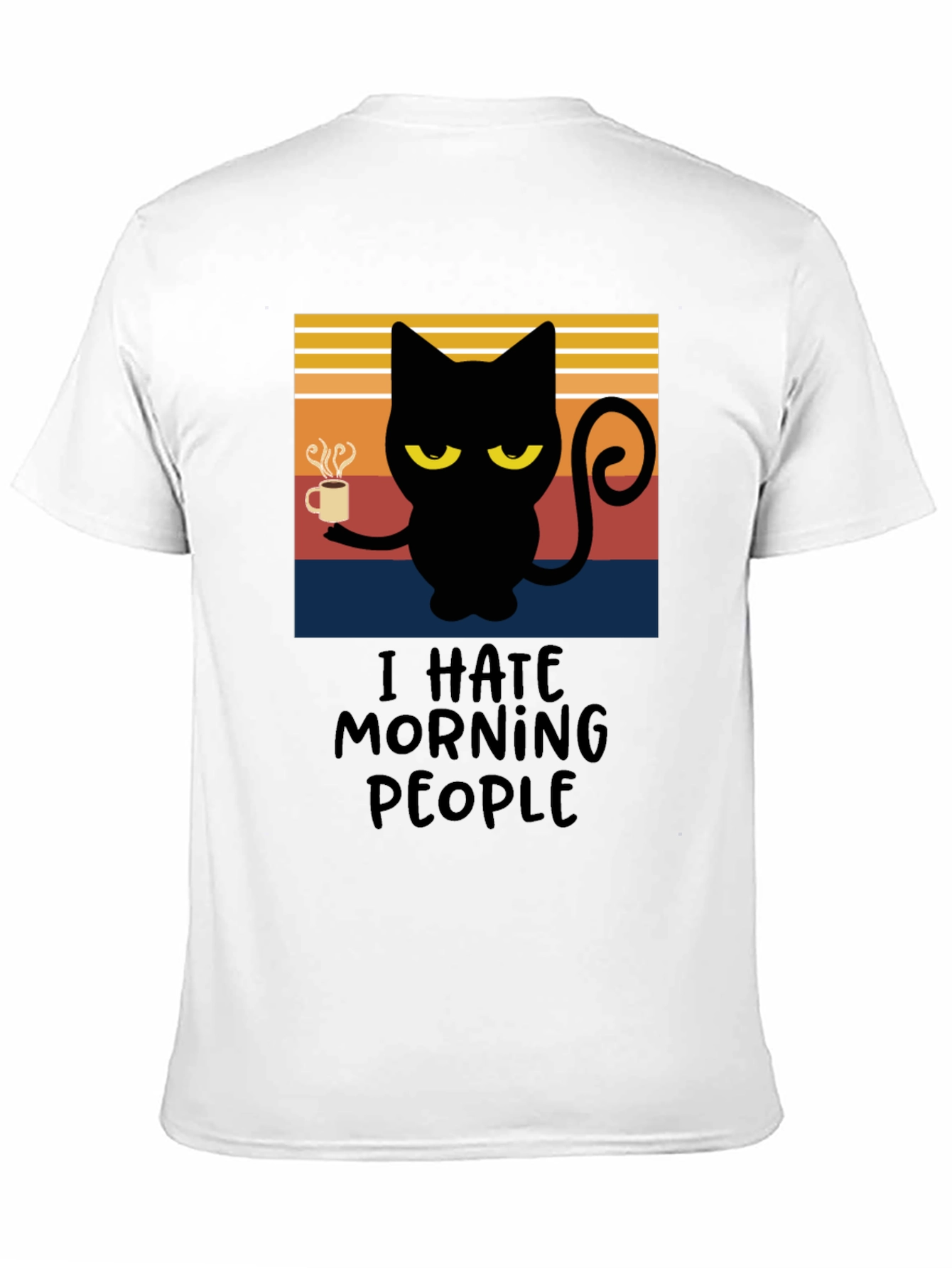 I Hate Morning People Black Cat T-Shirt