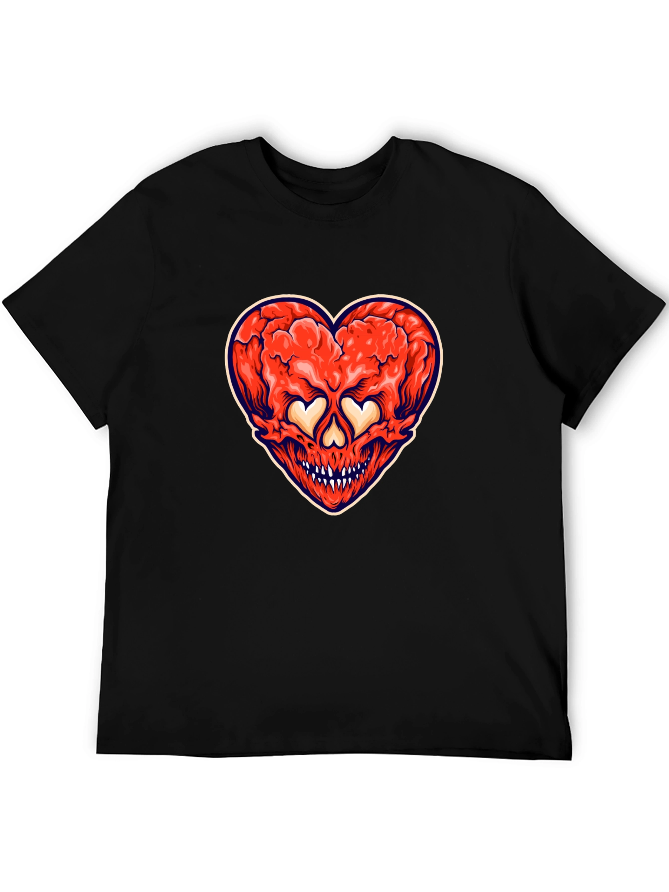 Heart Skull Graphic Tee - Edgy Streetwear