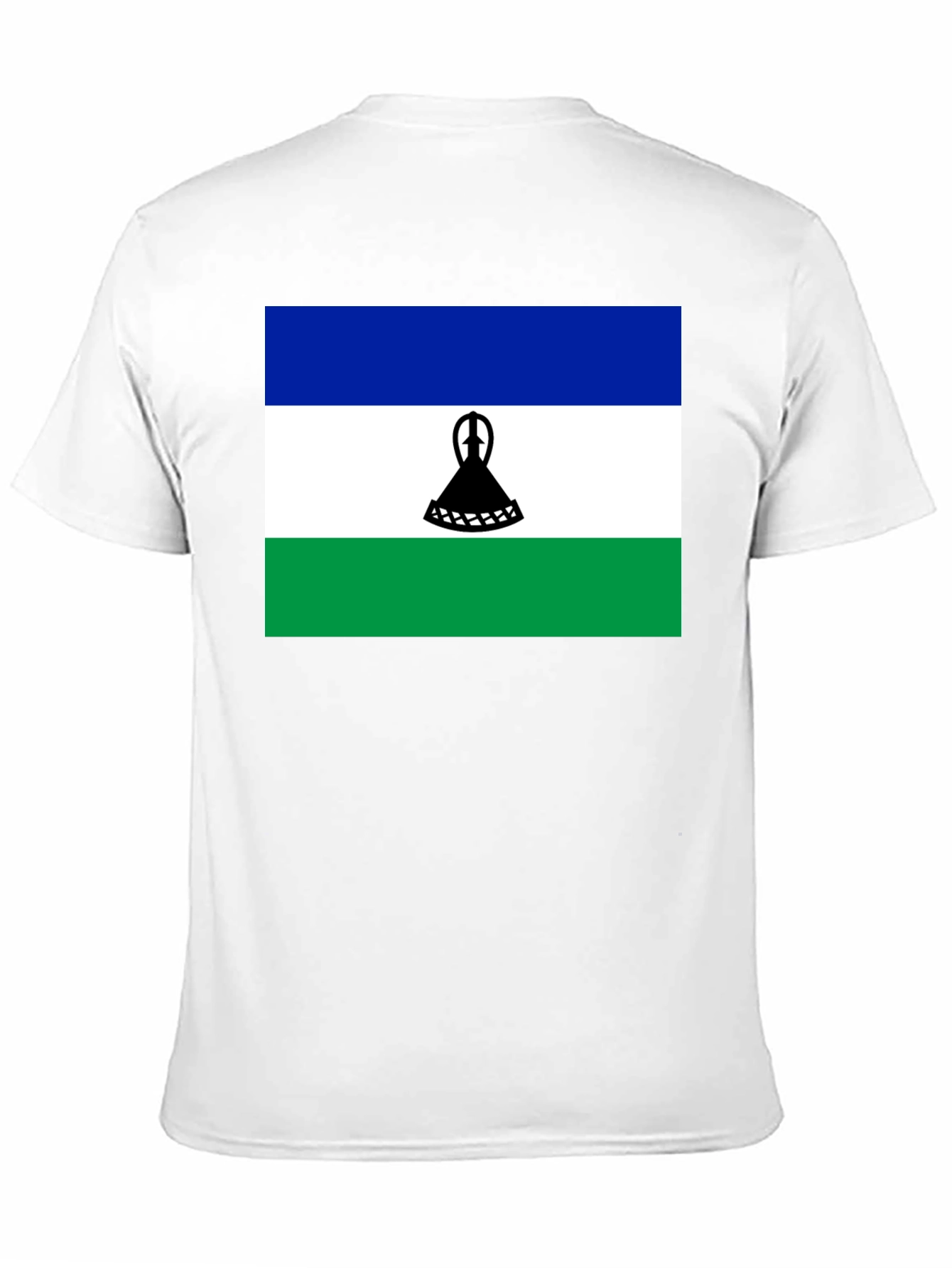 Lesotho Flag T-Shirt - Black Cotton Tee