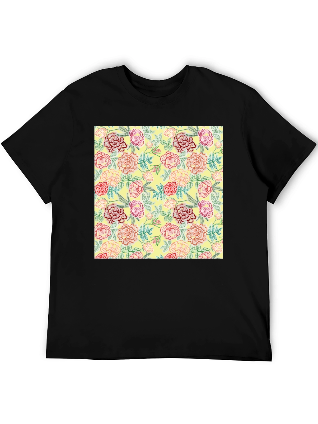 Floral Print Crew Neck T-Shirt