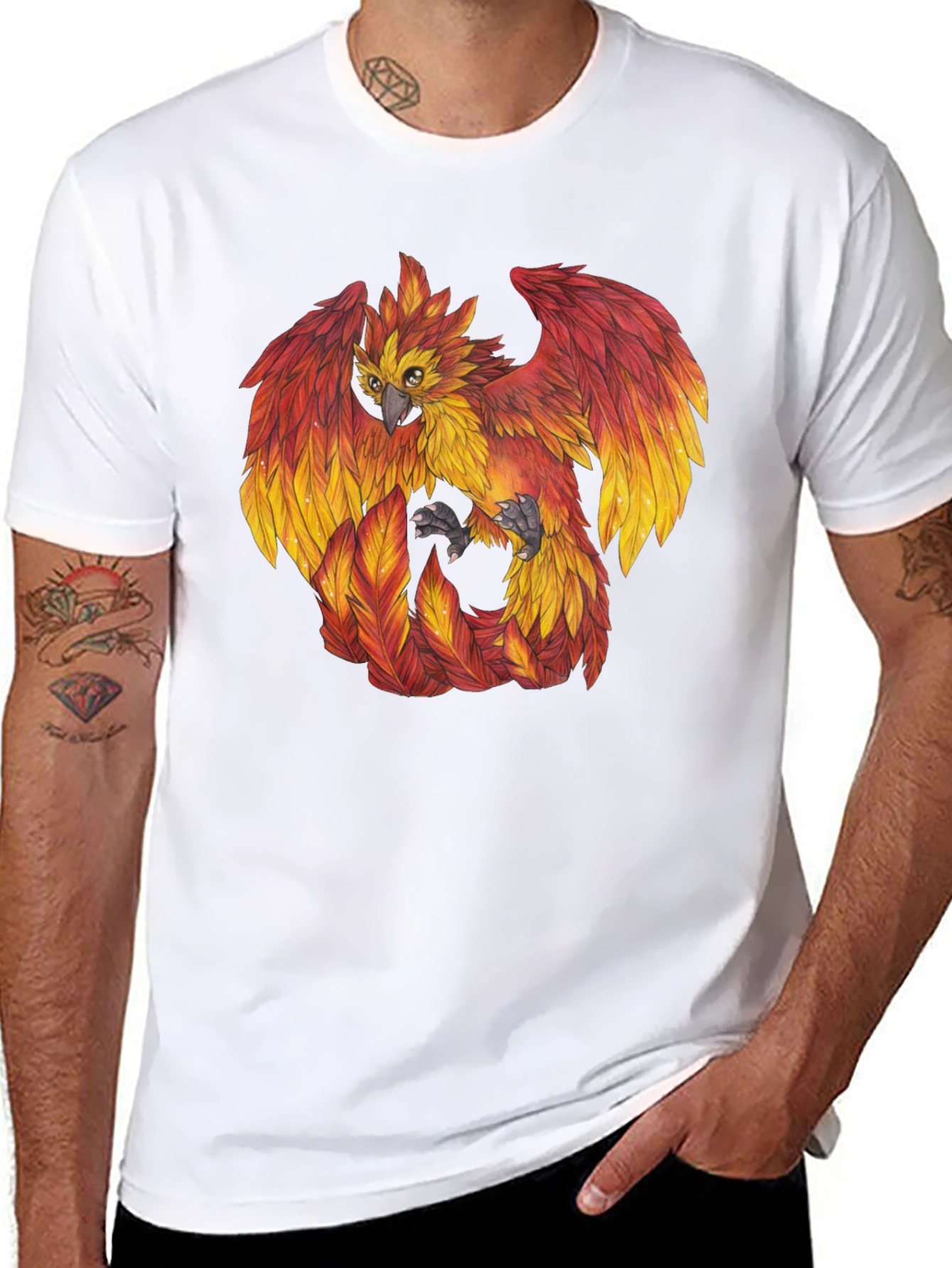 Phoenix Graphic Tee - Black Casual Shirt