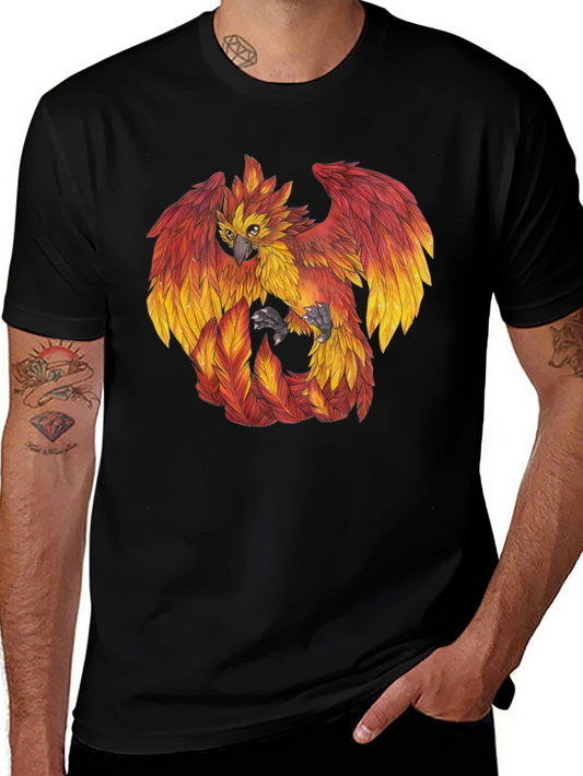 Phoenix Graphic Tee - Black Casual Shirt
