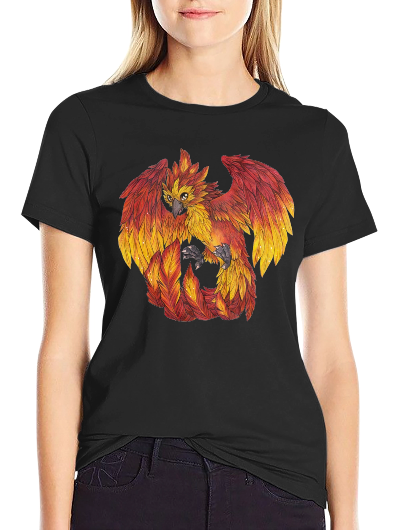 Phoenix Graphic Tee - Black Casual Shirt