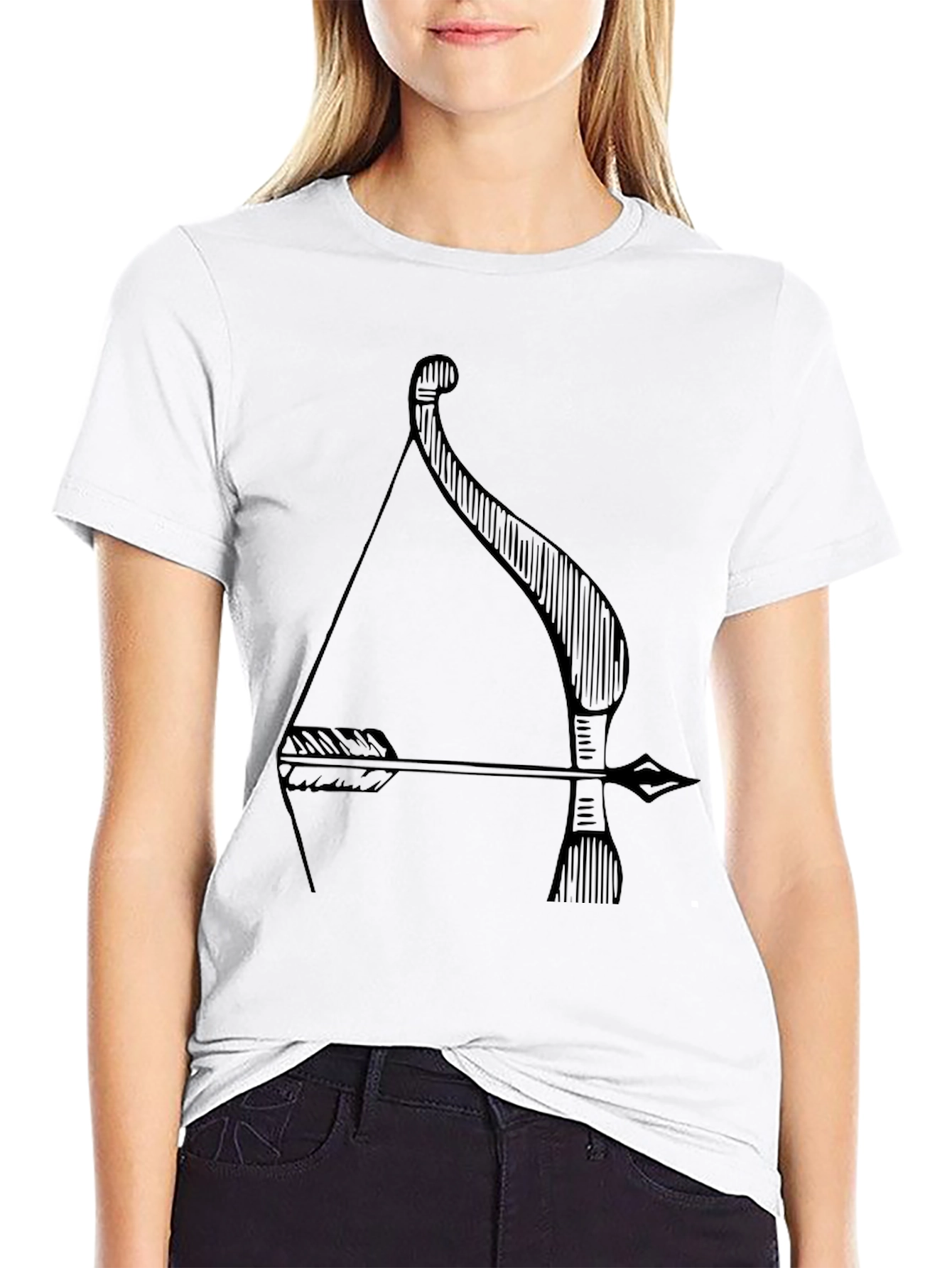 Archer Bow and Arrow Graphic Tee - Black