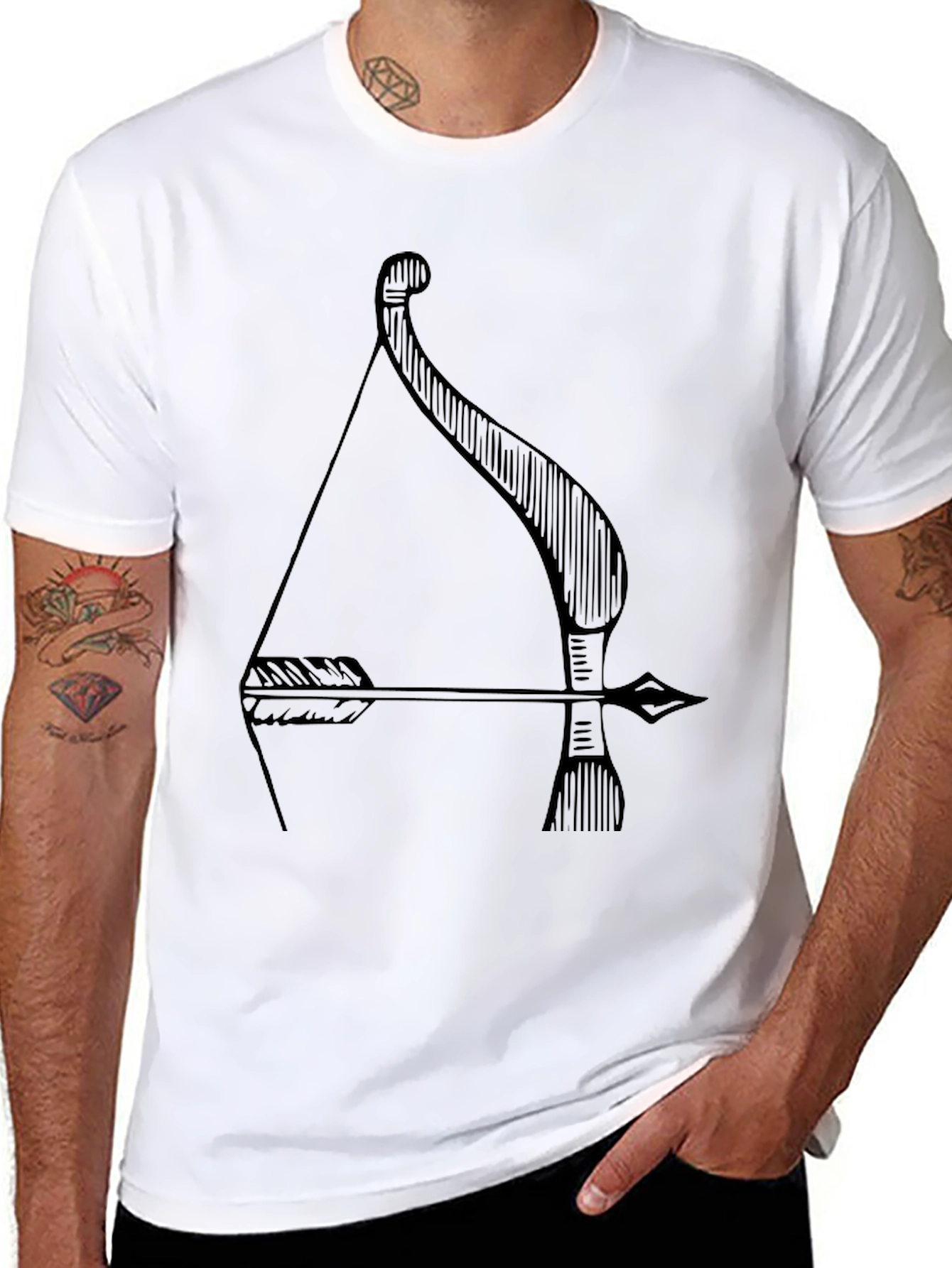Archer Bow and Arrow Graphic Tee - Black
