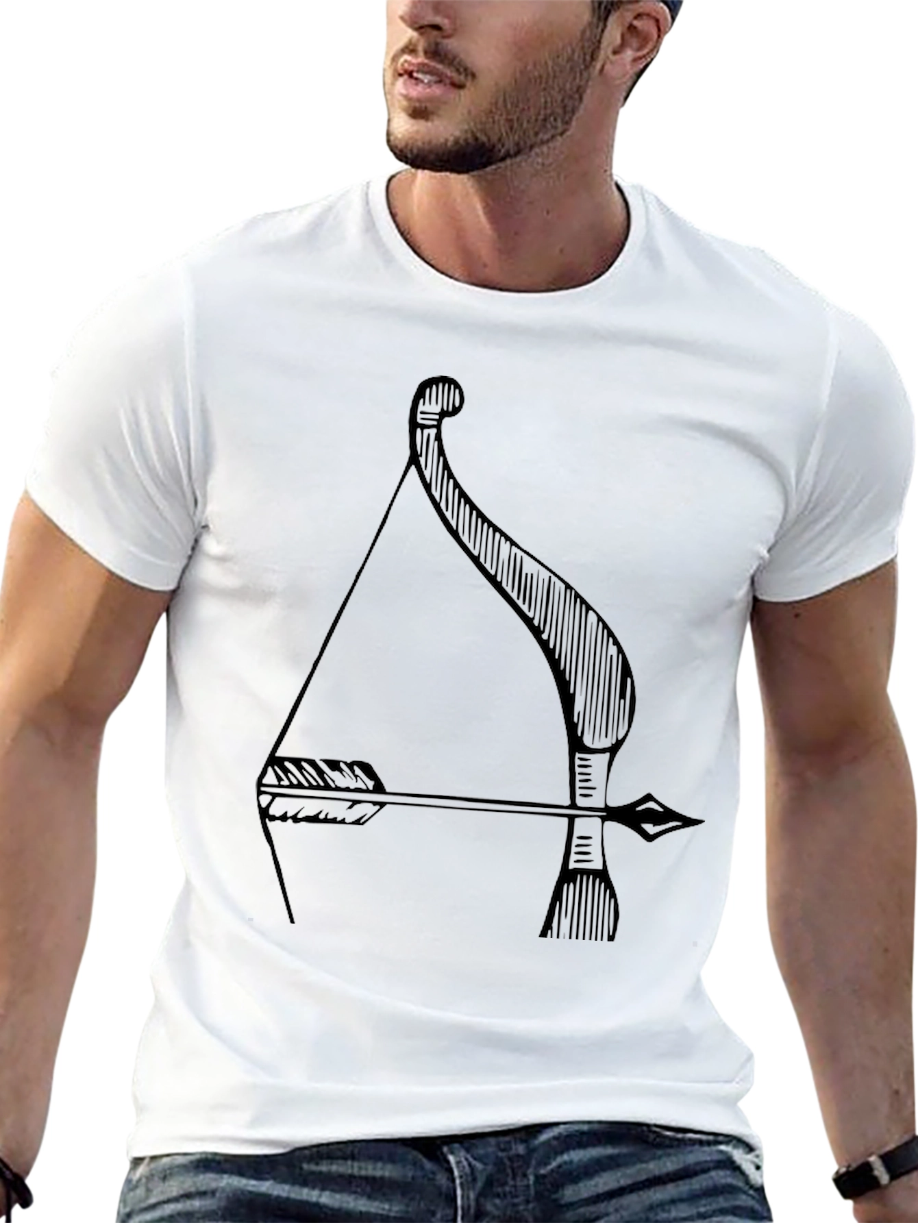 Archer Bow and Arrow Graphic Tee - Black