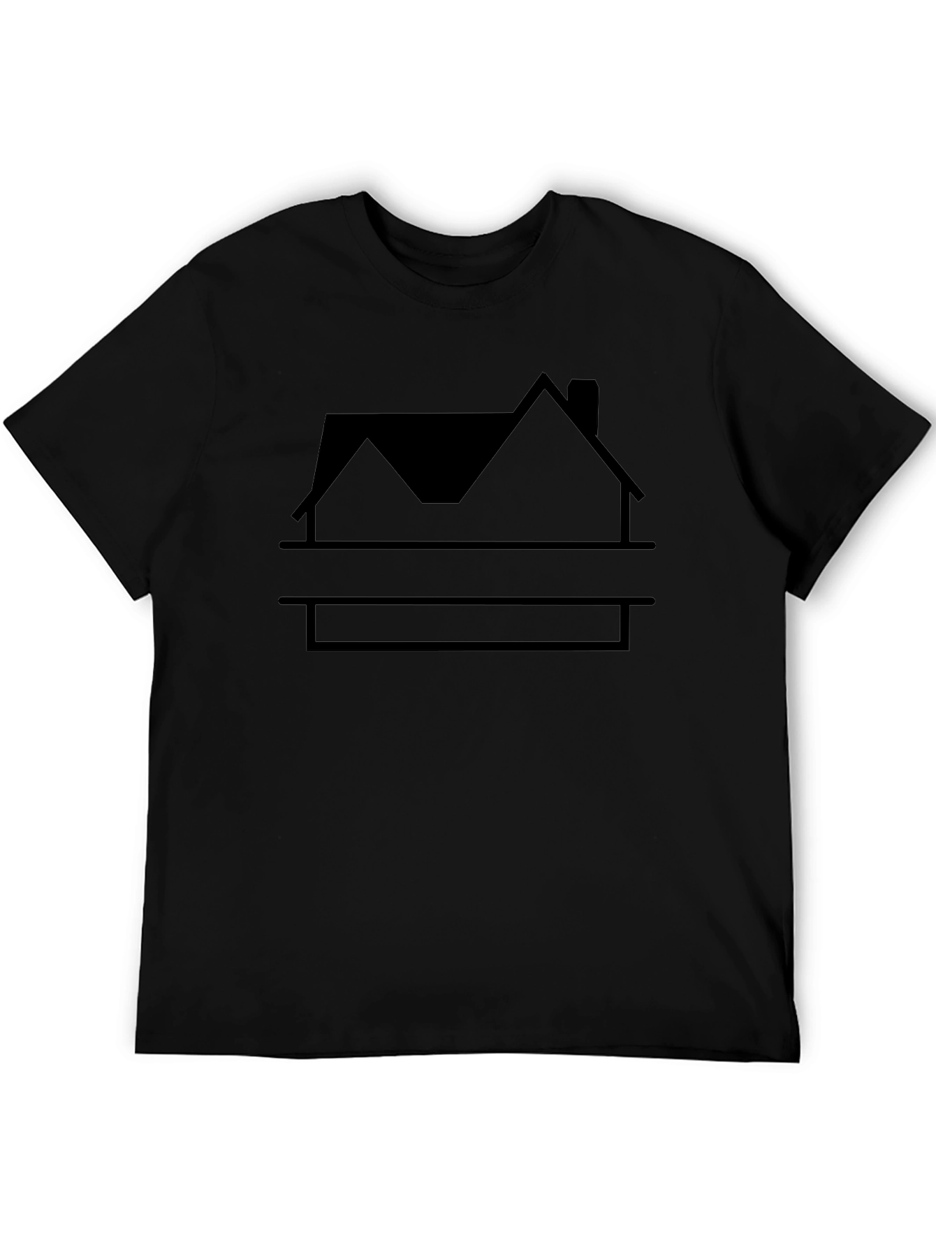 Modern House Graphic T-Shirt - Black