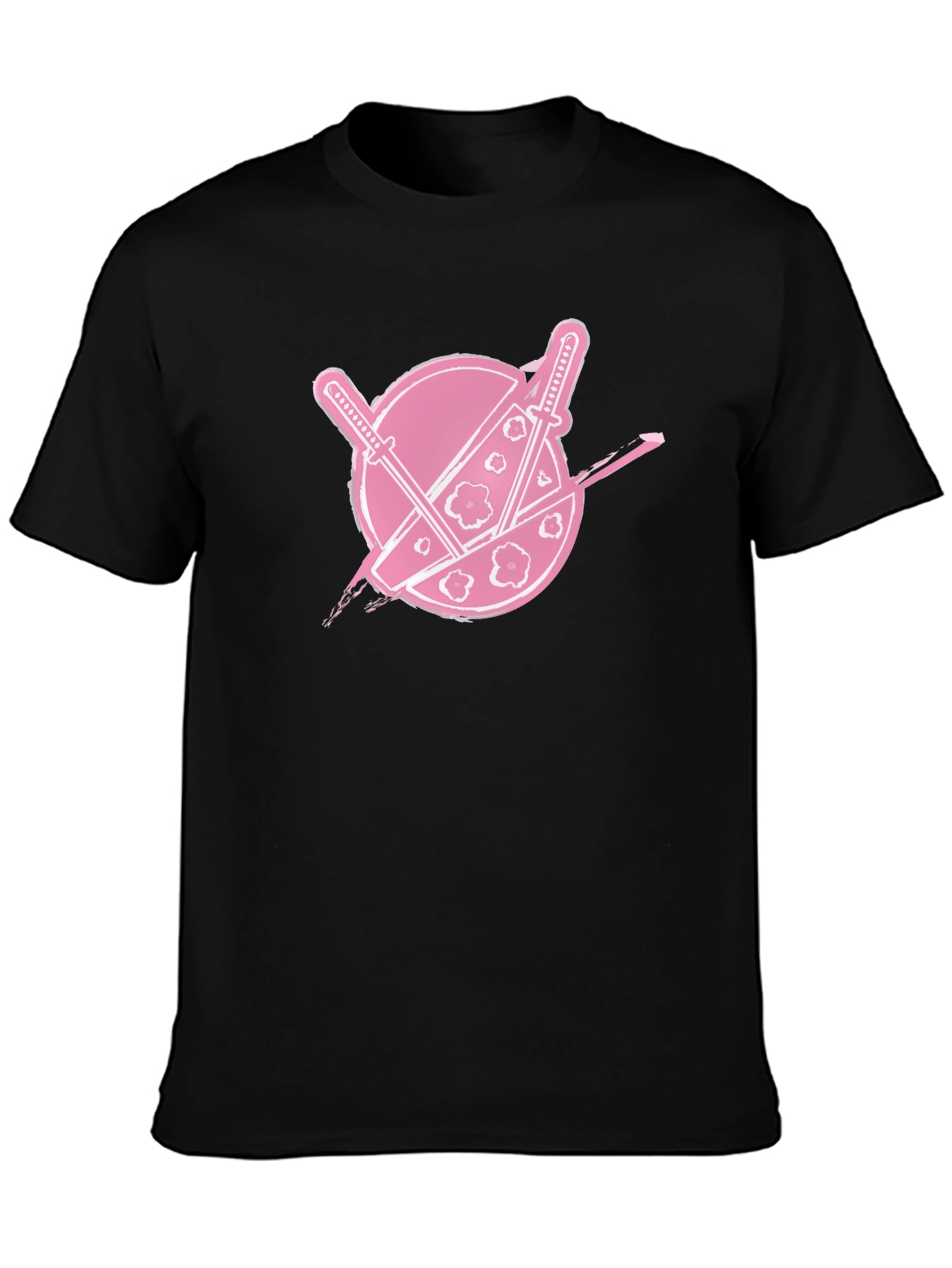 Samurai Pink Logo Black T-Shirt