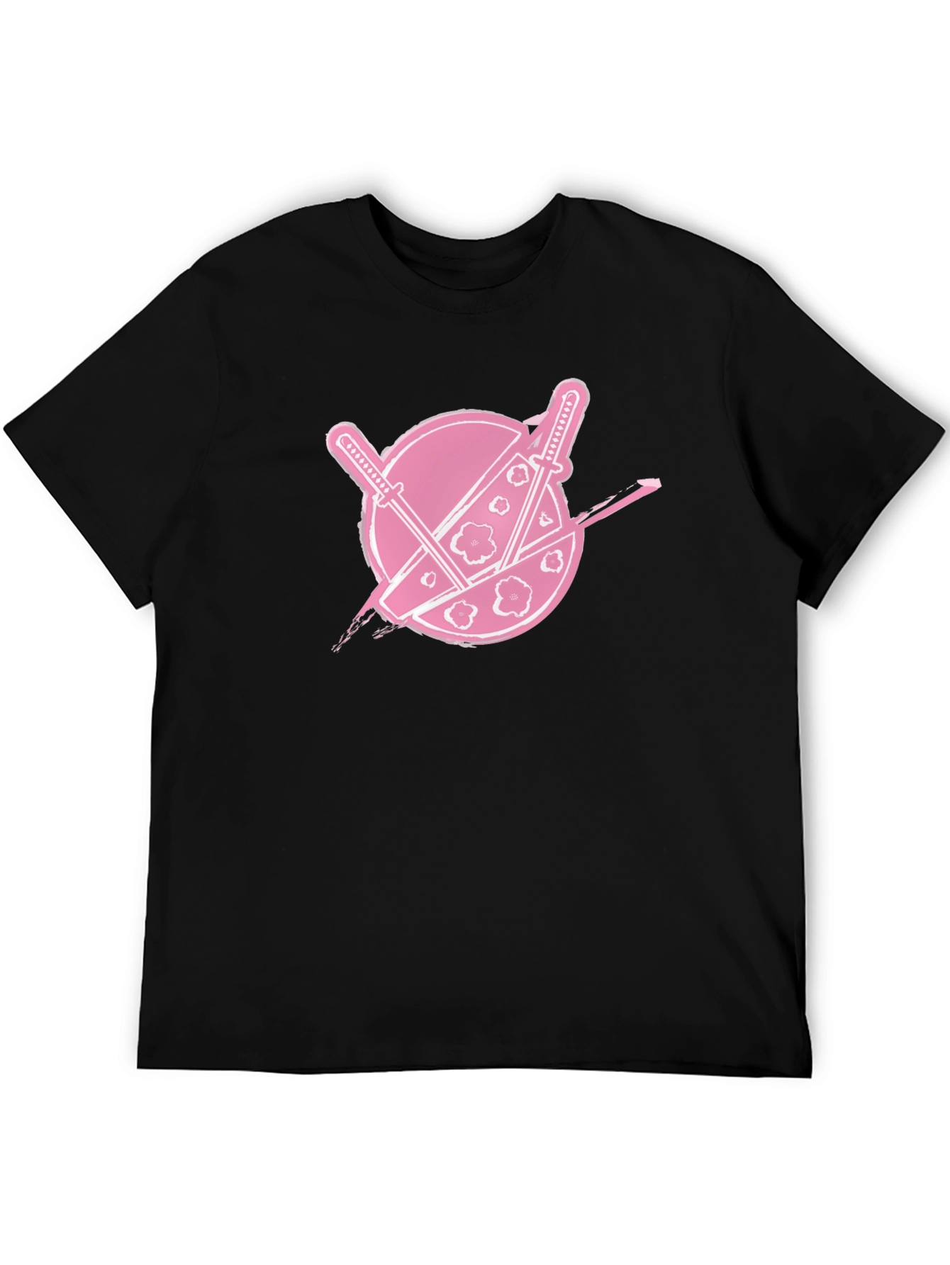 Samurai Pink Logo Black T-Shirt