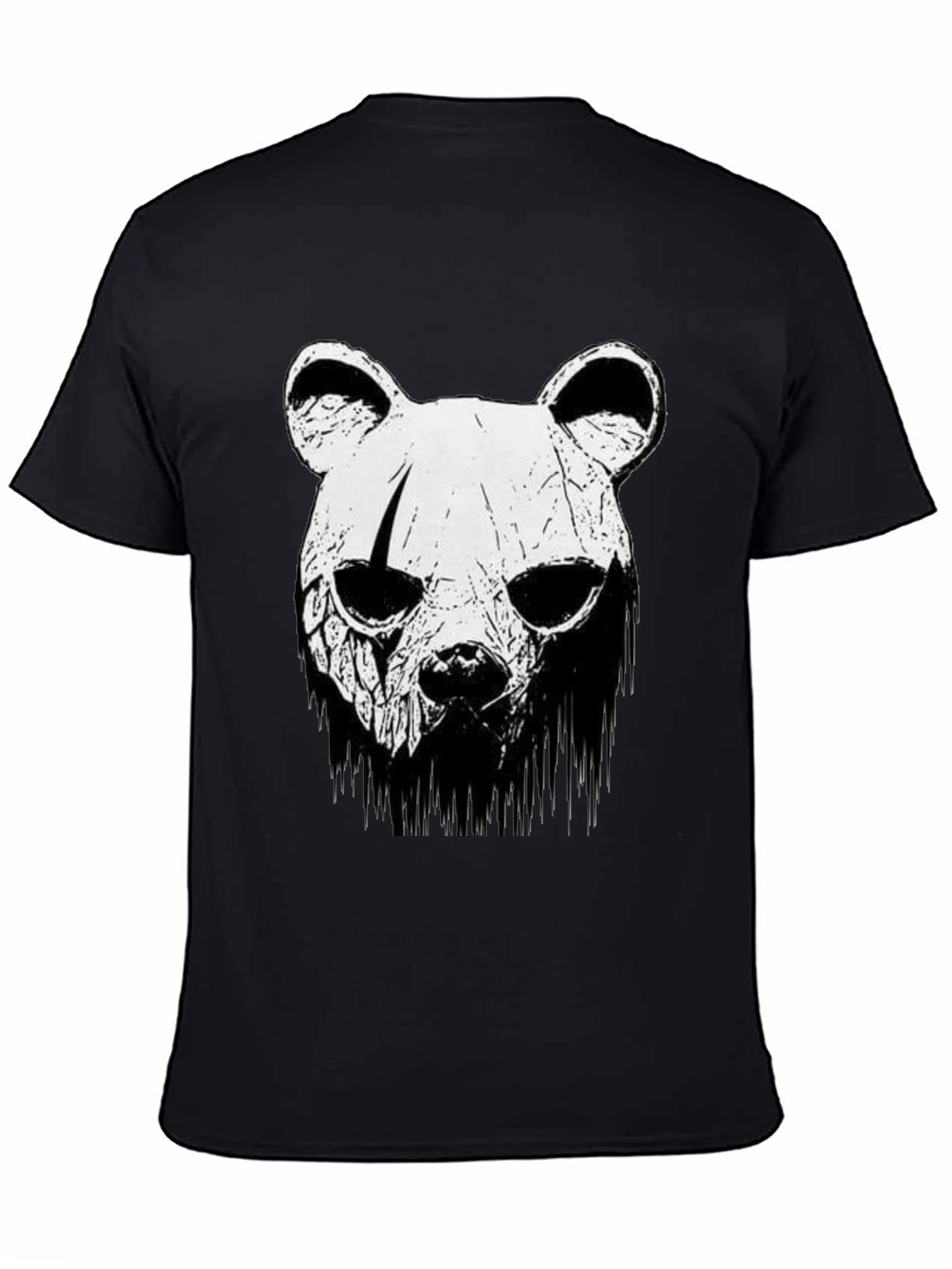 Bear Skull Graphic Black T-Shirt