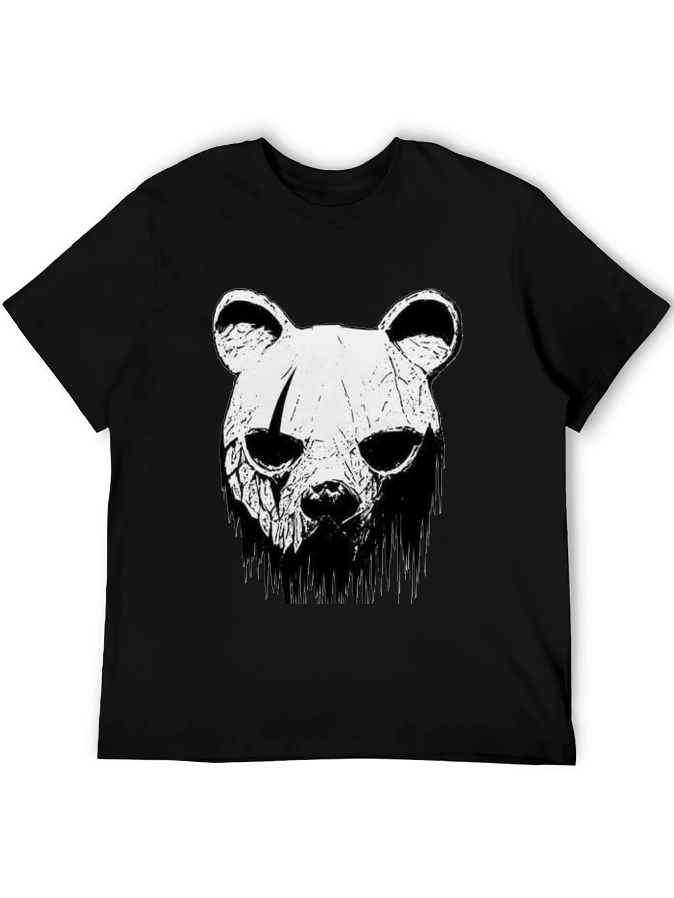 Bear Skull Graphic Black T-Shirt