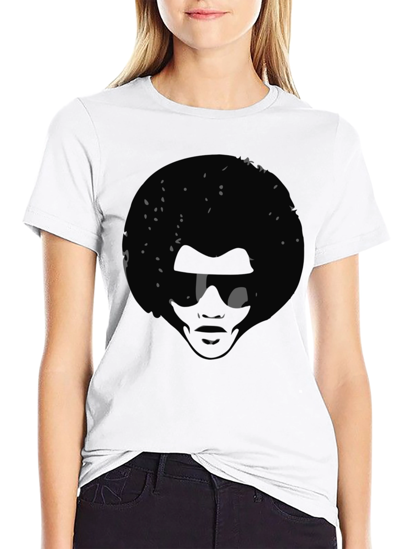 Retro Afro Silhouette T-Shirt - Cool Black Tee