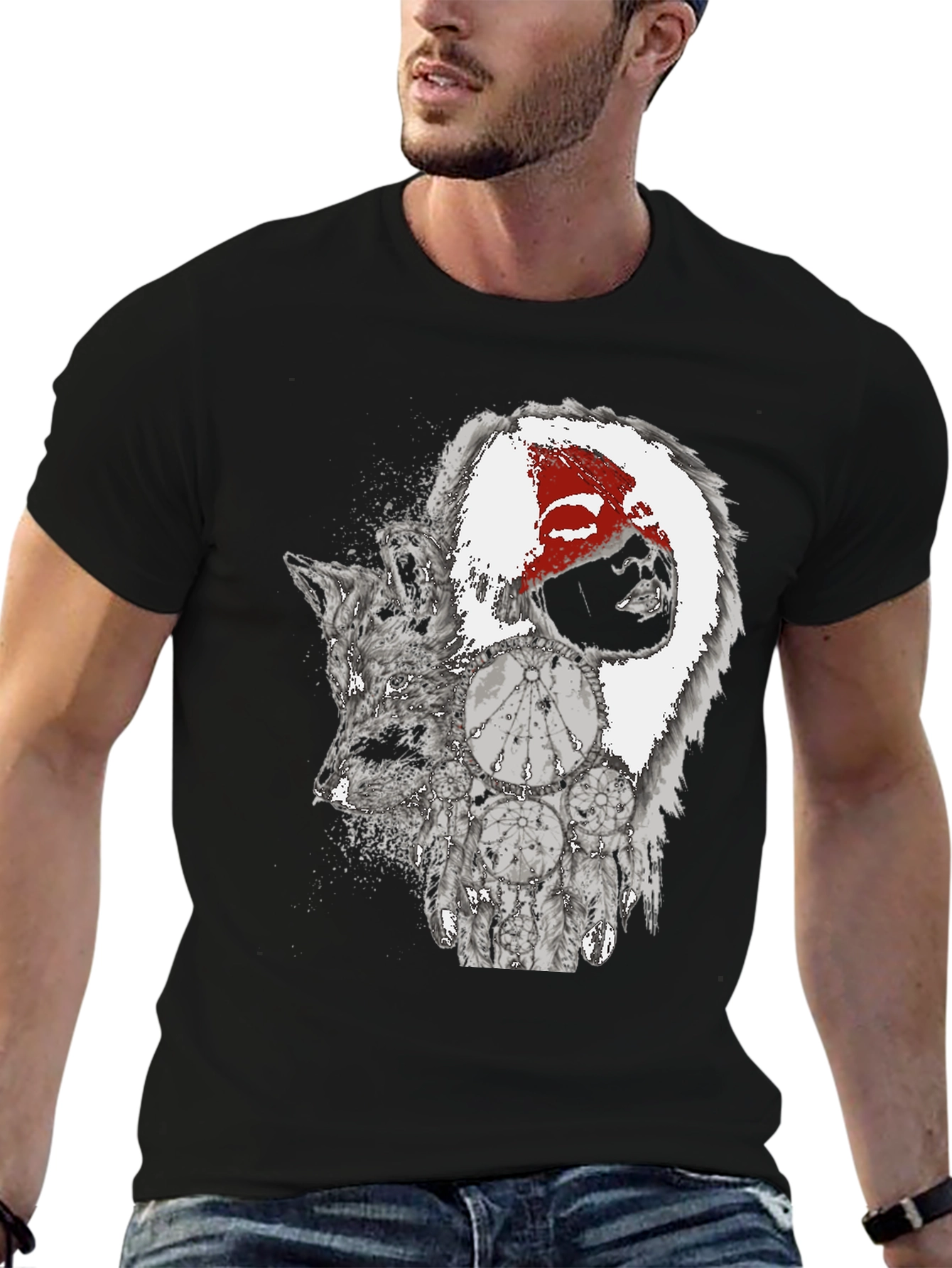 Wolf and Dreamcatcher Graphic Tee